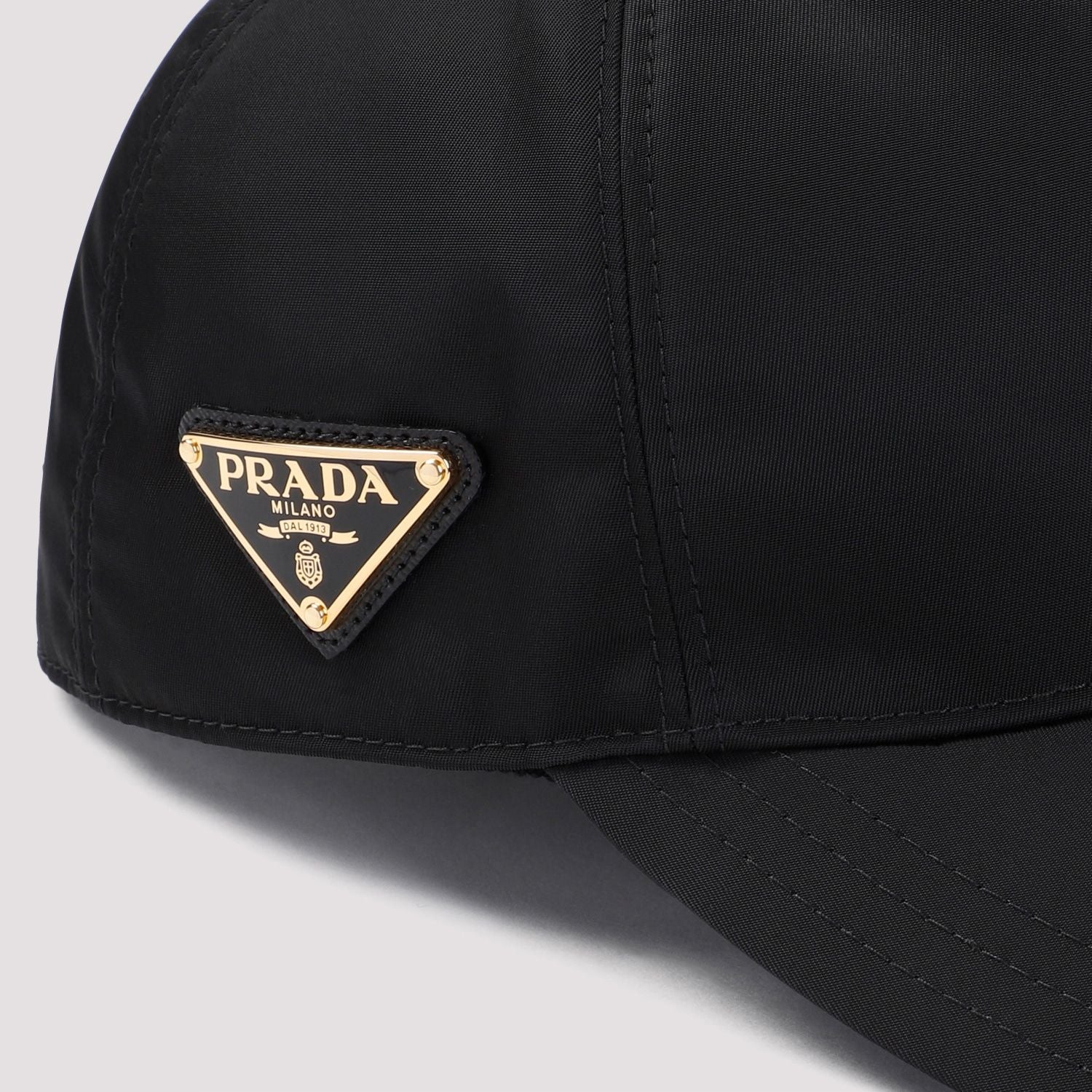 BLACK NYLON BASEBALL CAP Prada