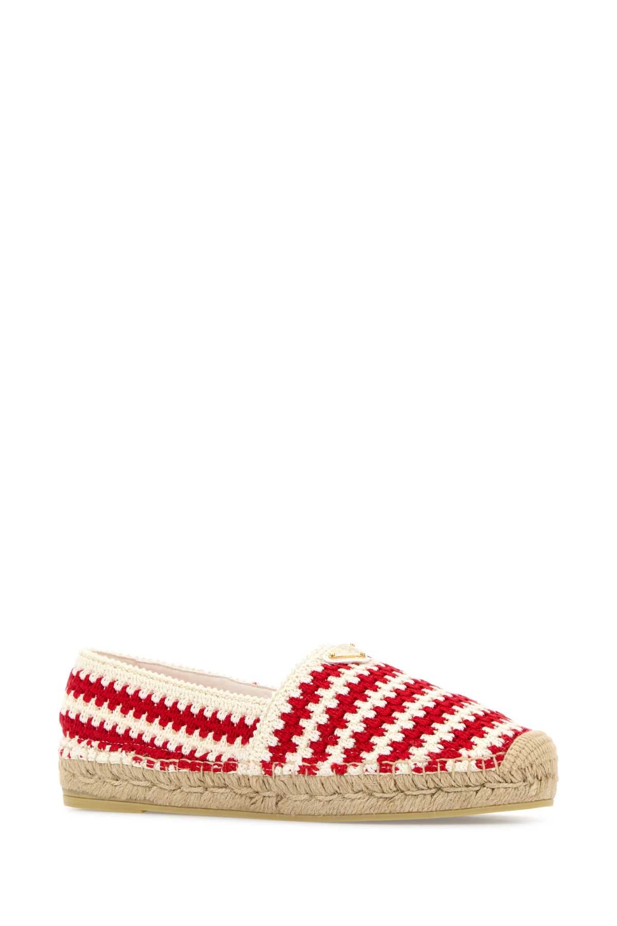 TWO-TONE CROCHET ESPADRILLES Prada