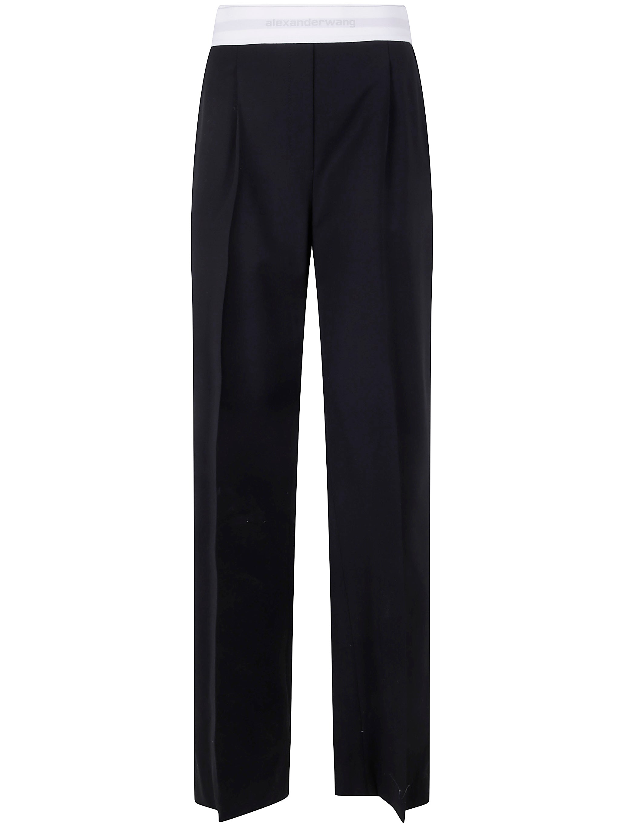 HIGH WAISTED PLEATED PANT WITH LOGO ELASTIC Alexander wang BLACK 4