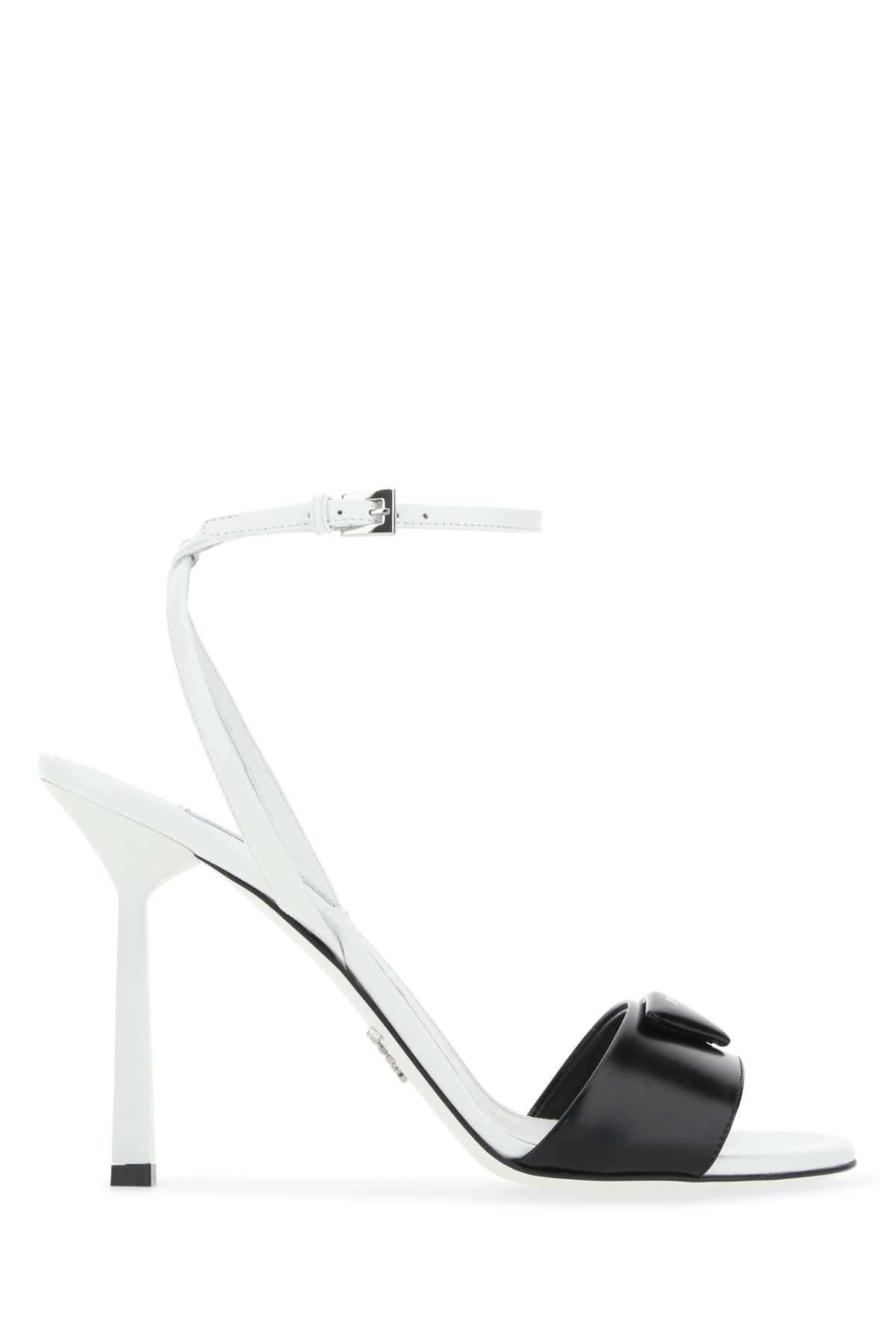 TWO-TONE LEATHER SANDALS Prada MULTICOLOURED 36
