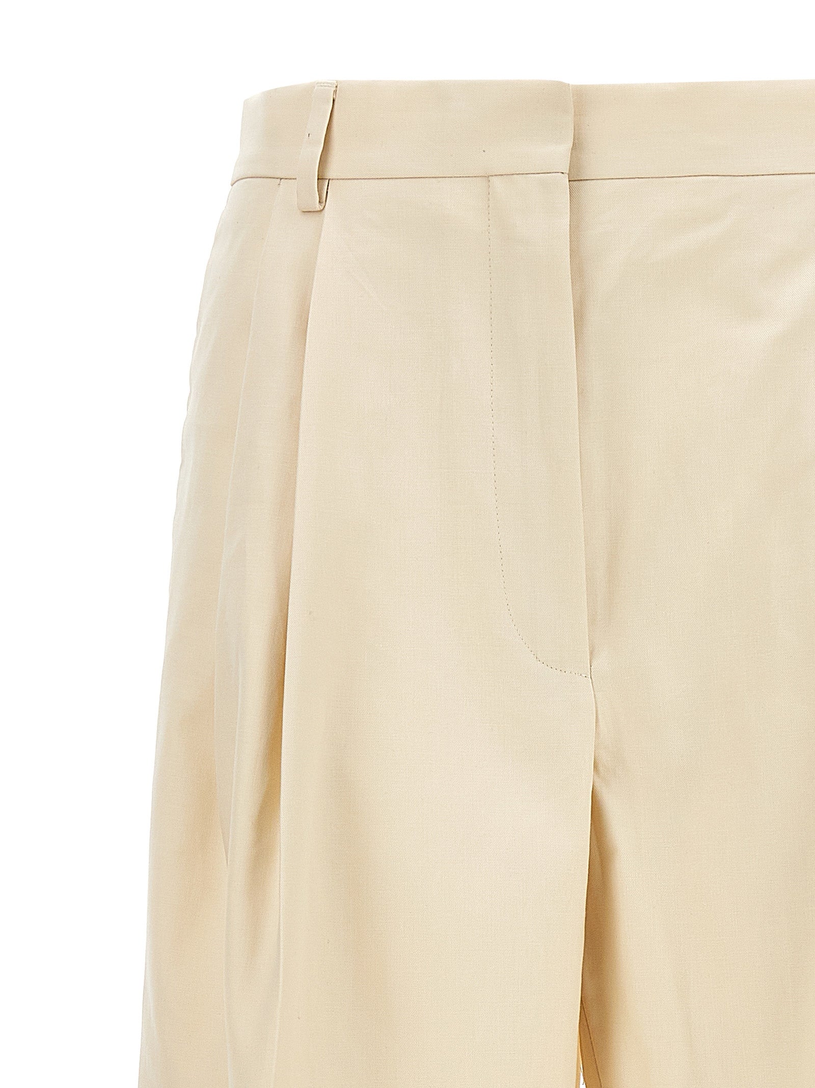 Beige cotton gabardine pants by Dries Van Noten, back view