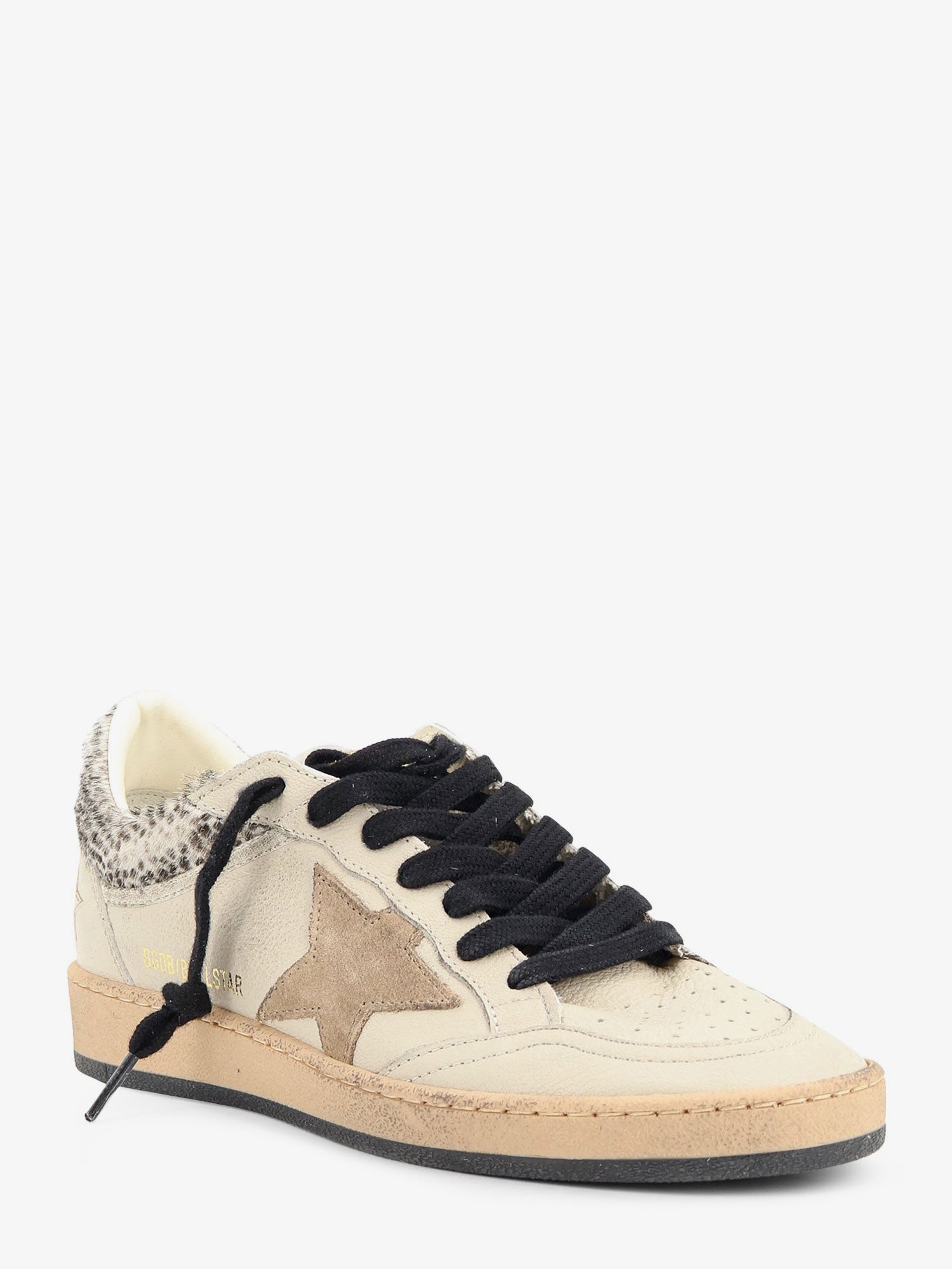 Beige Golden Goose Ballstar sneakers, front angled view