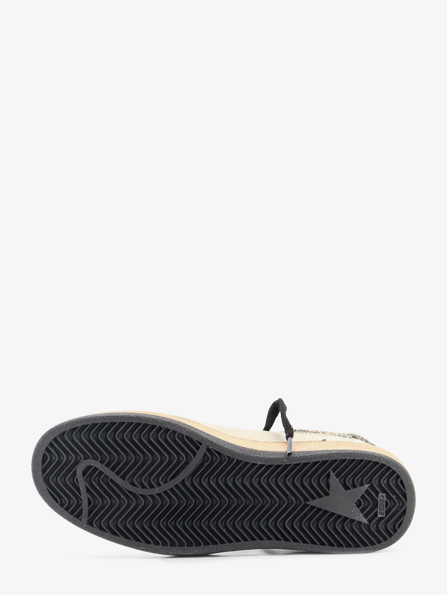 Golden Goose Ballstar sneakers in beige, top view showing lace-up closure