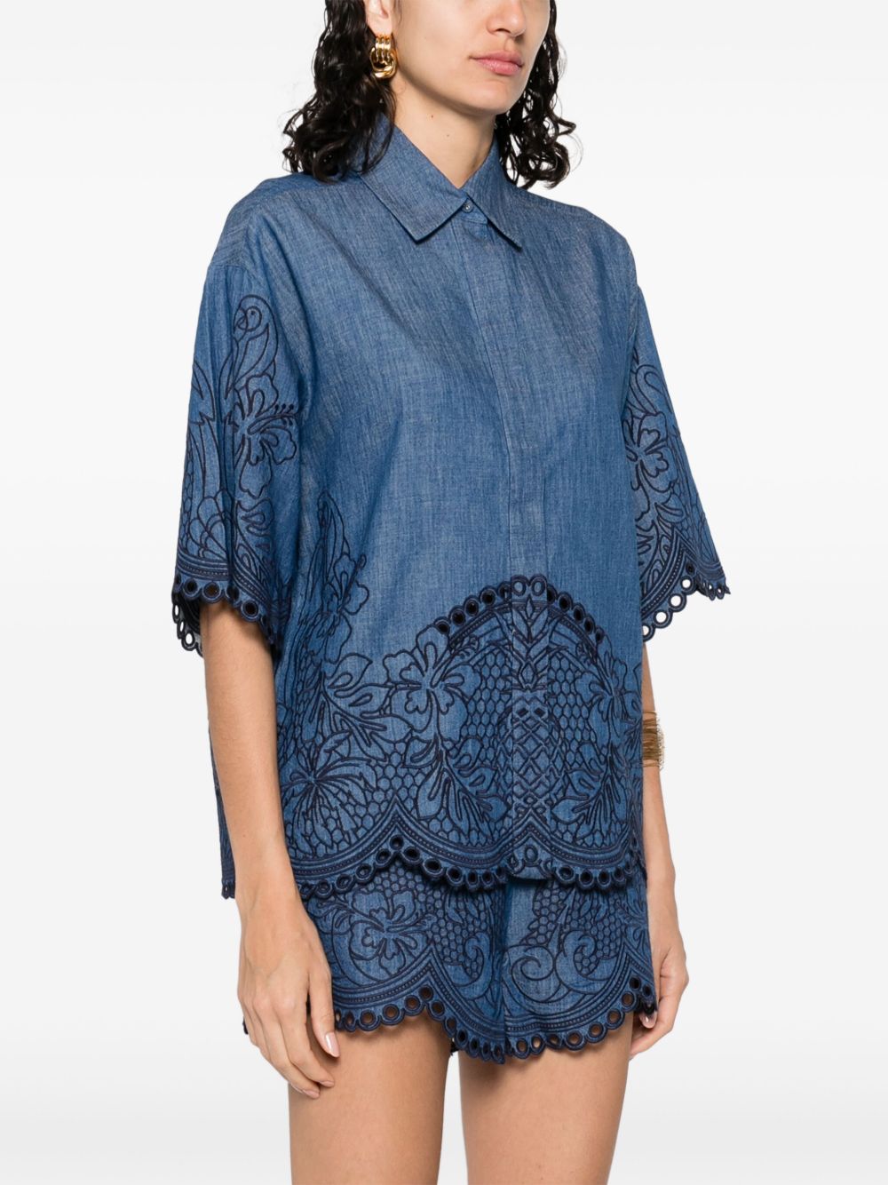 COCO EMBROIDERED DENIM SHIRT Zimmermann