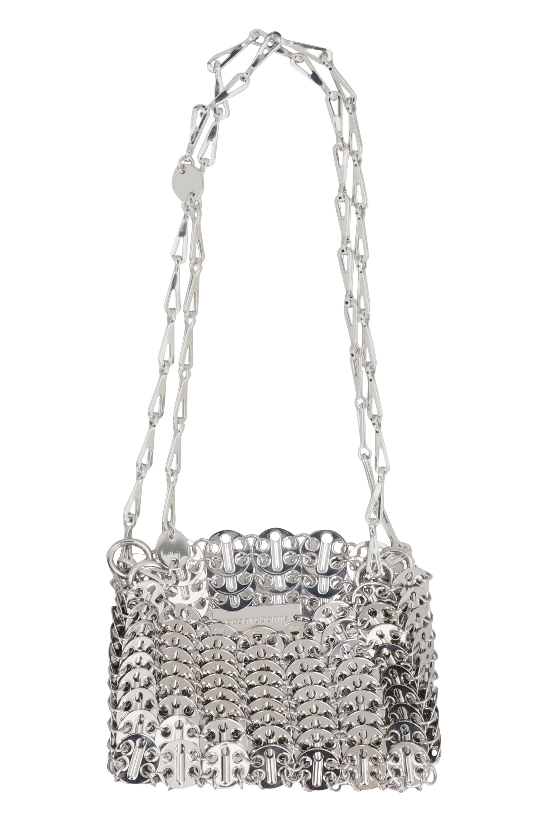 SILVER METAL 1969 NANO SHOULDER BAG Paco Rabanne