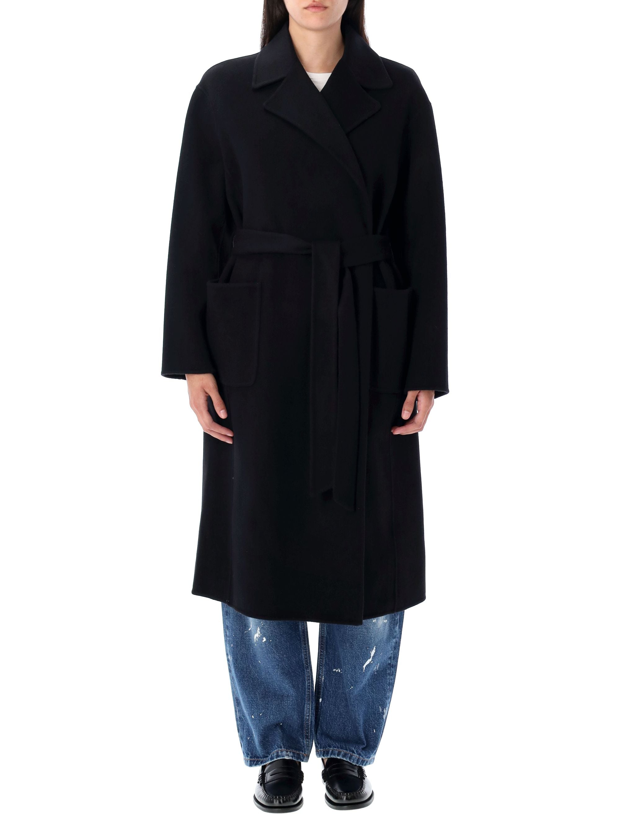 DOUBLE-FACED WOOL WRAP COAT Polo Ralph Lauren BLACK S