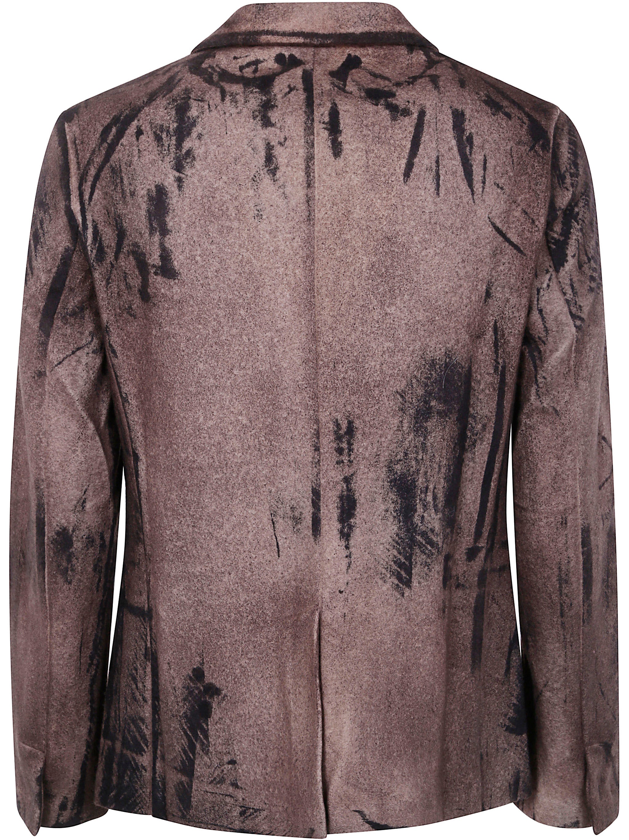 FELTED REVER JACKET WITH BLACK BRUSH STROKES EFFECT Avant Toi