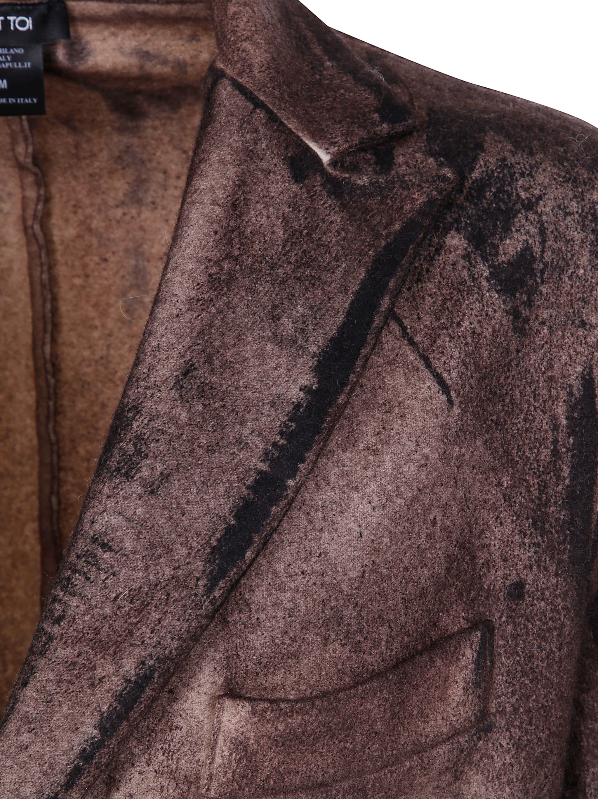 FELTED REVER JACKET WITH BLACK BRUSH STROKES EFFECT Avant Toi