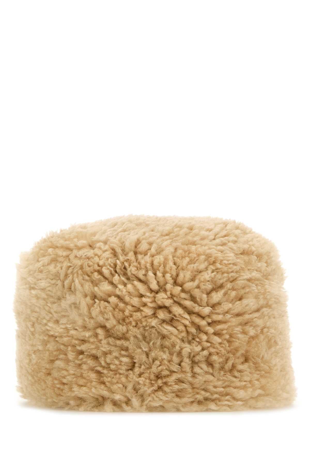 BEIGE SHEARLING HAT TOTEME