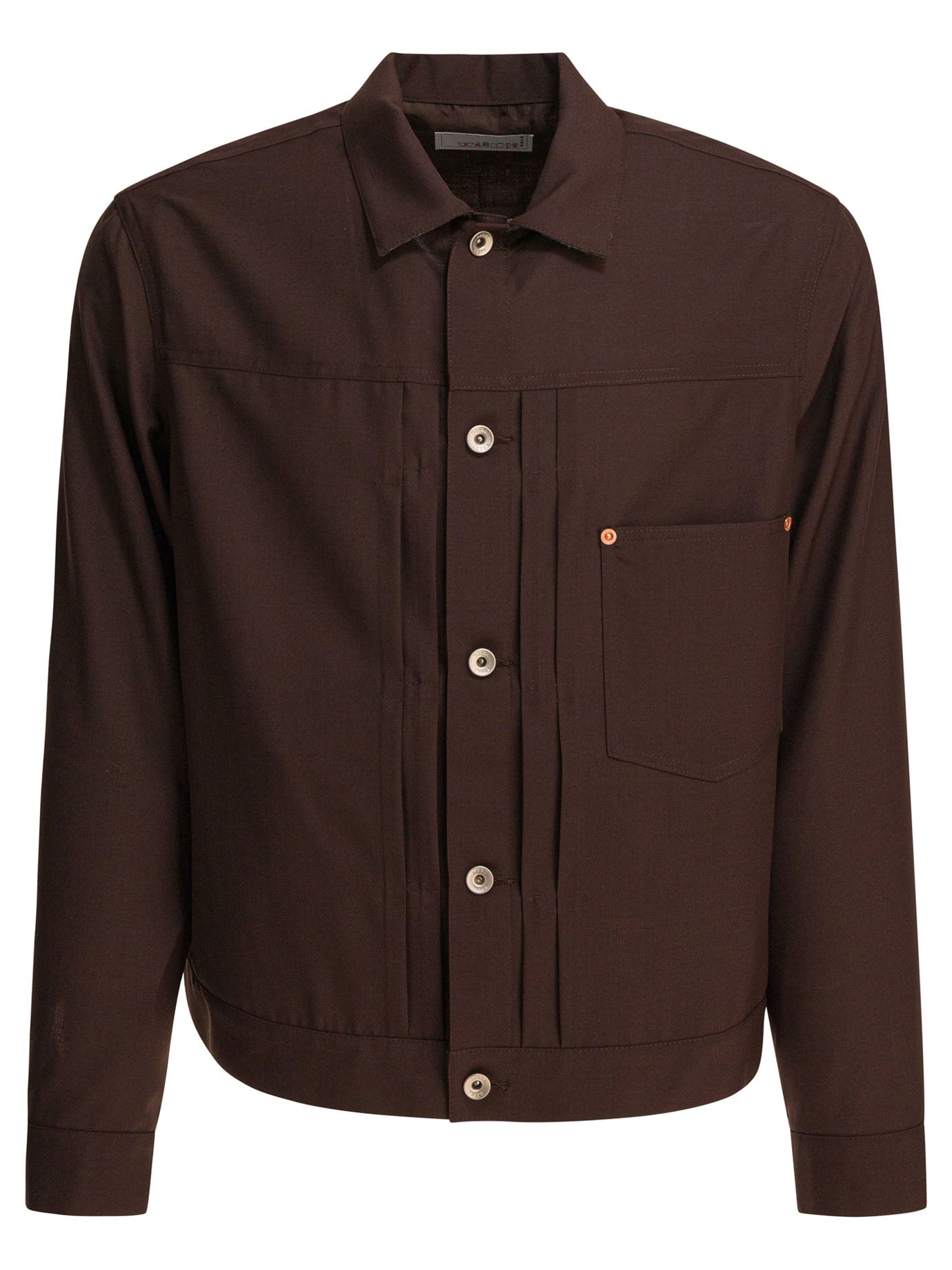 BROWN POLYESTER WOOL JACKET Sacai BROWN 3