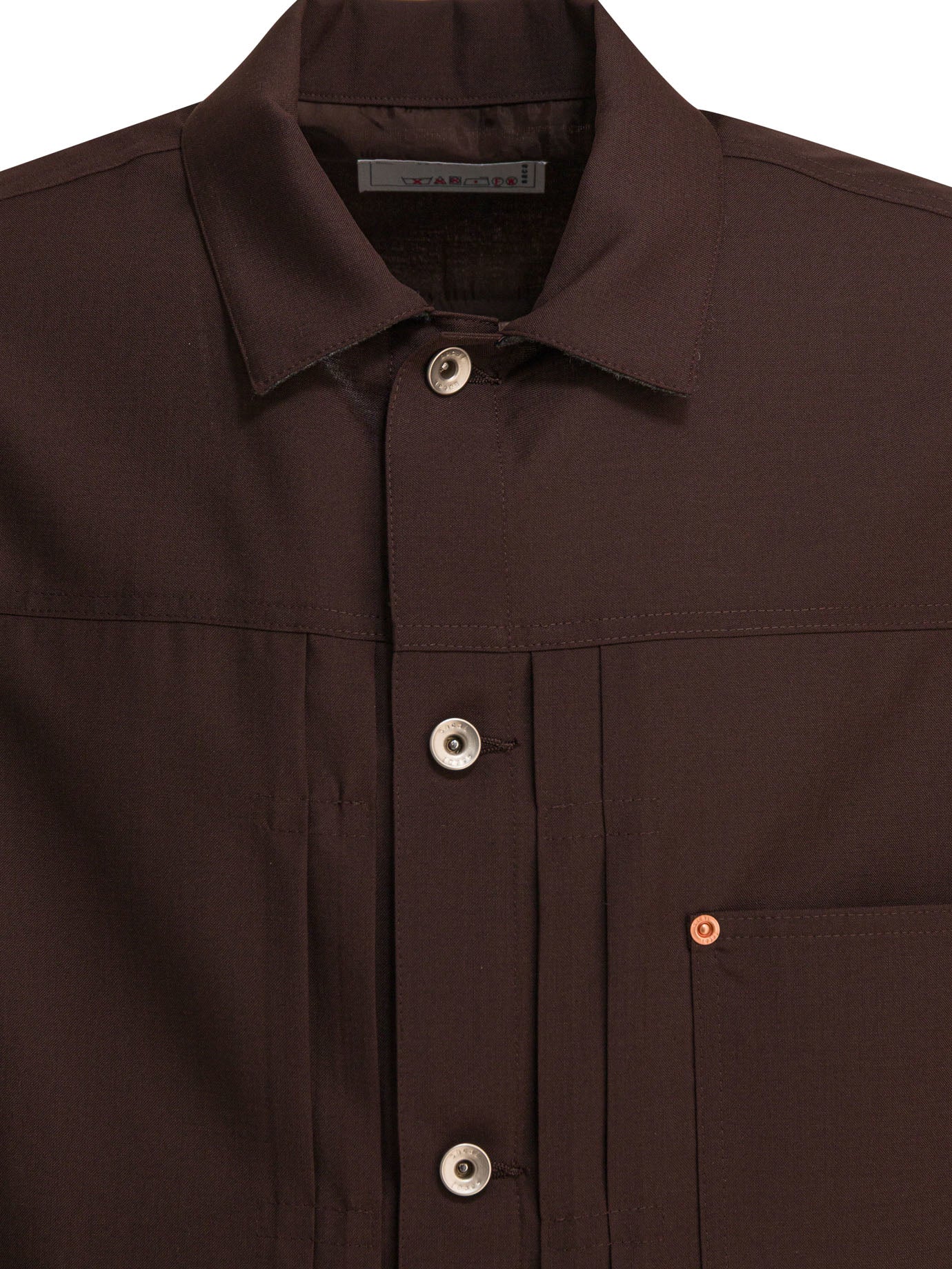 BROWN POLYESTER WOOL JACKET Sacai