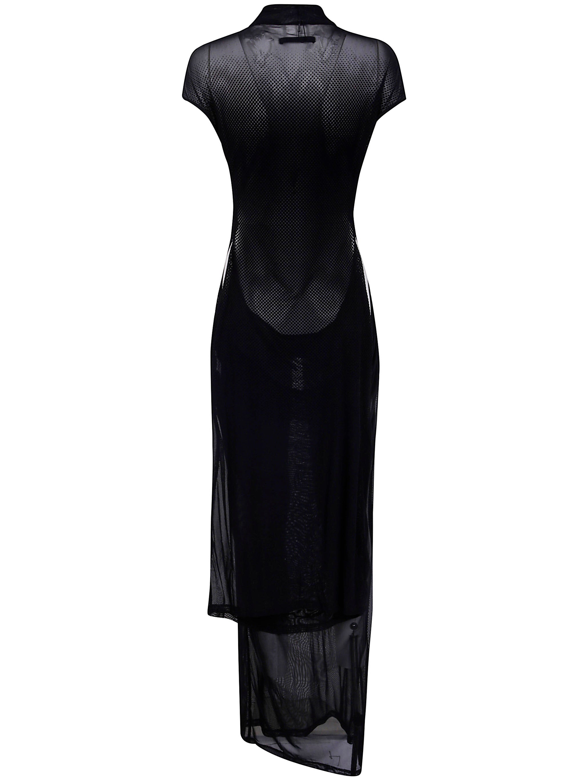 MESH SLEEVELESS LONG DRESS WITH VELVET FLOCK "" JEAN PAUL GAULTIER