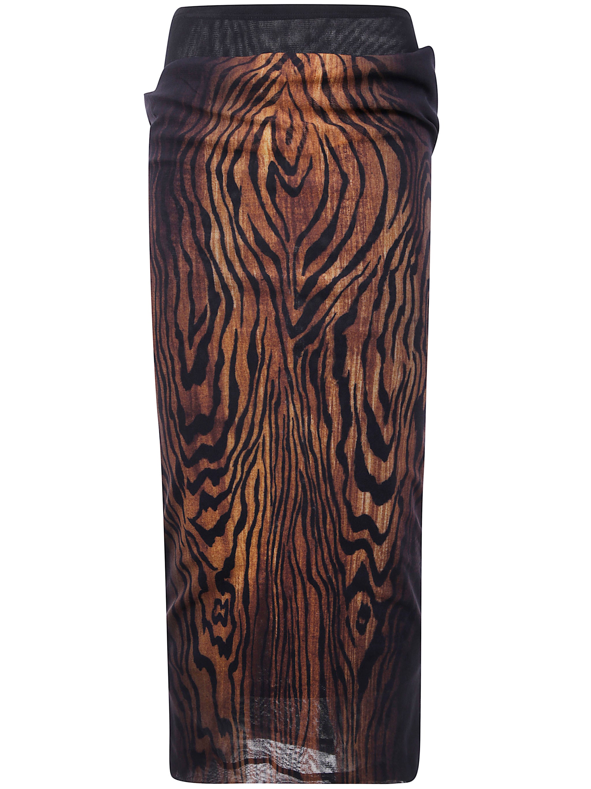 MESH SKIRT DOUBLE LAYER PRINTED "WOOD" JEAN PAUL GAULTIER BLACK XS