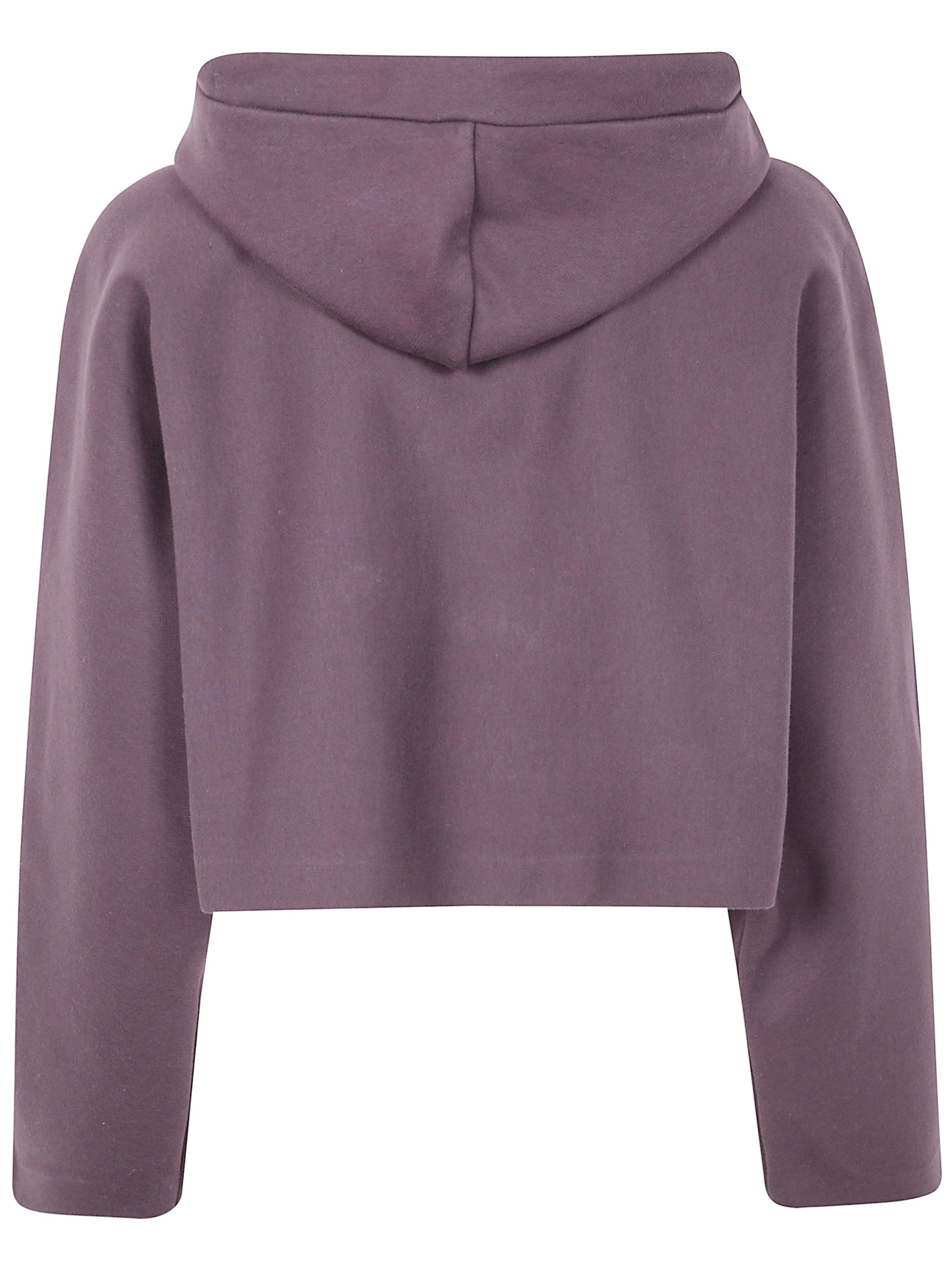 BONDED COTTON CROPPED BAT SLEEVES HOODIE WITH "GAULTIER" EMBOSSING JEAN PAUL GAULTIER