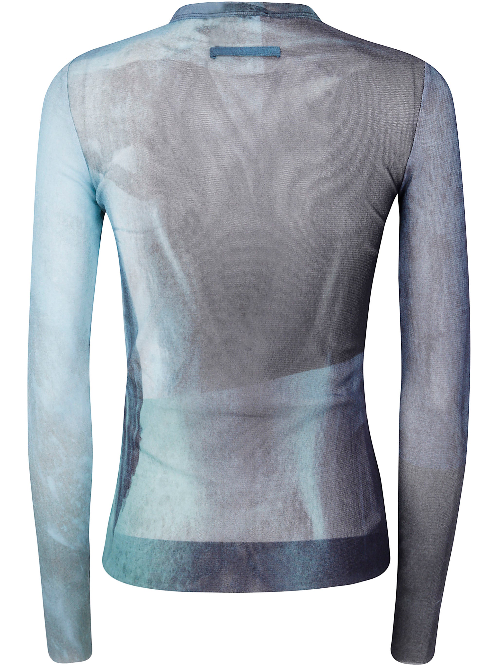 MESH LONG SLEEVES TOP PRINTED "WATER" JEAN PAUL GAULTIER