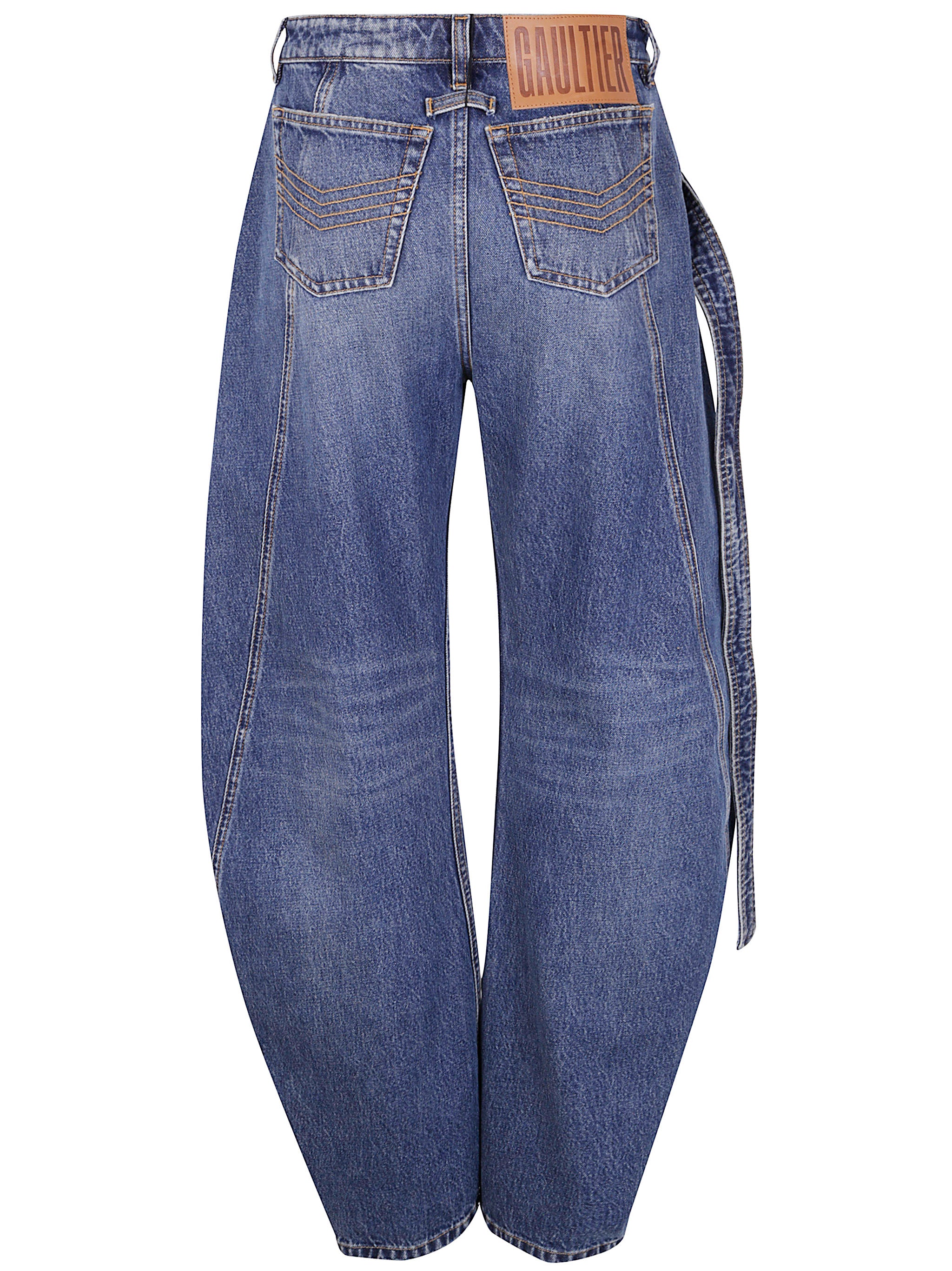 LOW WAISTED JEAN WITH STRAP DETAIL ON THE FRONT JEAN PAUL GAULTIER
