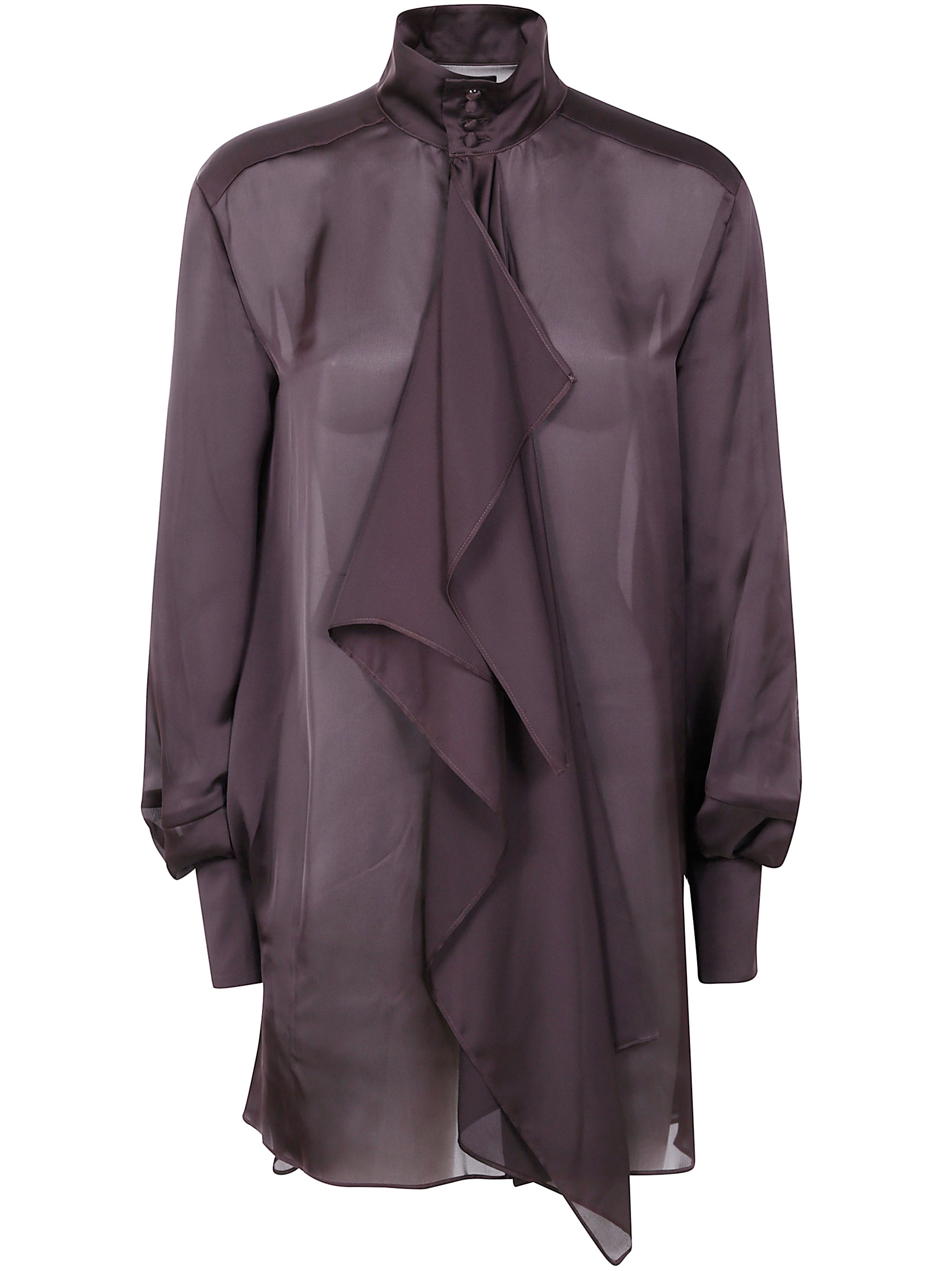 TURTLE NECK SATIN DRESS Sacai BROWN 2