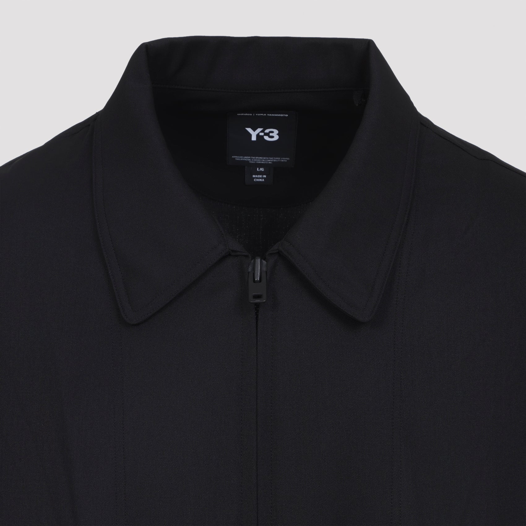 Black wool-blend Y-3 jacket with front pockets, alternate angle