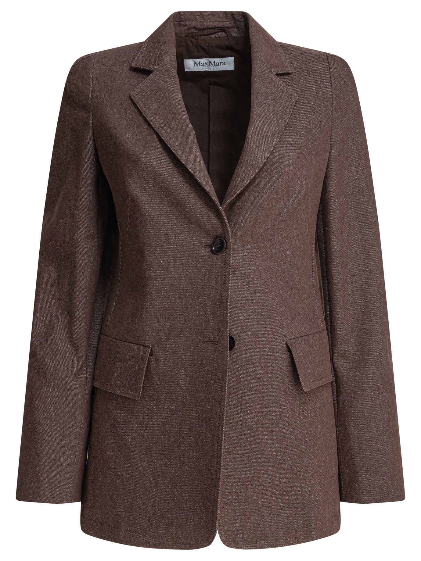 DENIM-EFFECT COTTON BLAZER Max Mara BROWN 42