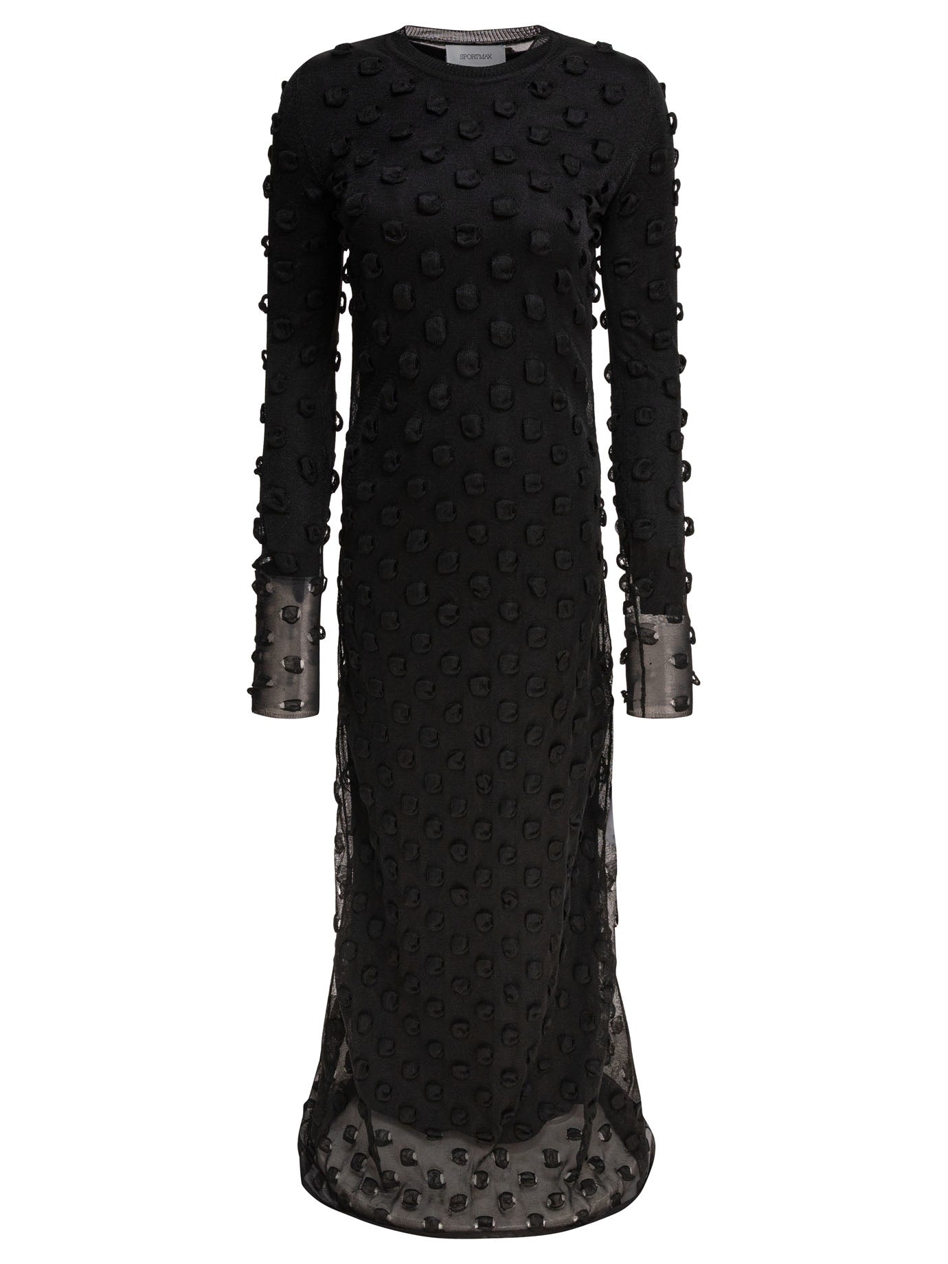 BLACK POLYESTER DRESS MAX MARA SPORTMAX BLACK S