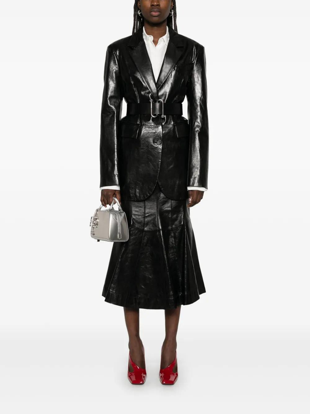 LEATHER JACKET WITH BELT MAX MARA SPORTMAX