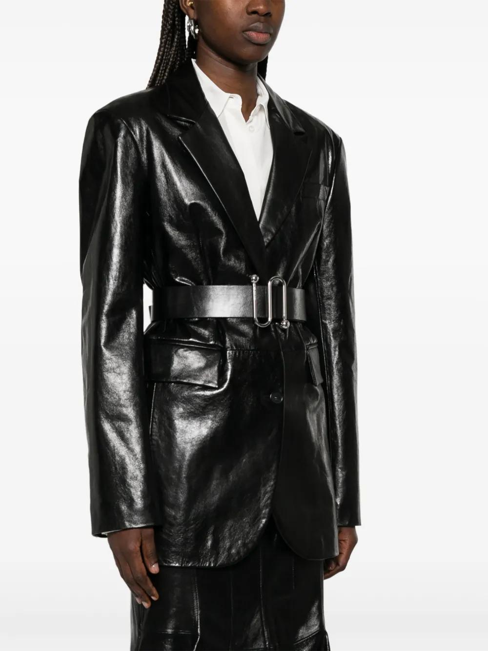 LEATHER JACKET WITH BELT MAX MARA SPORTMAX