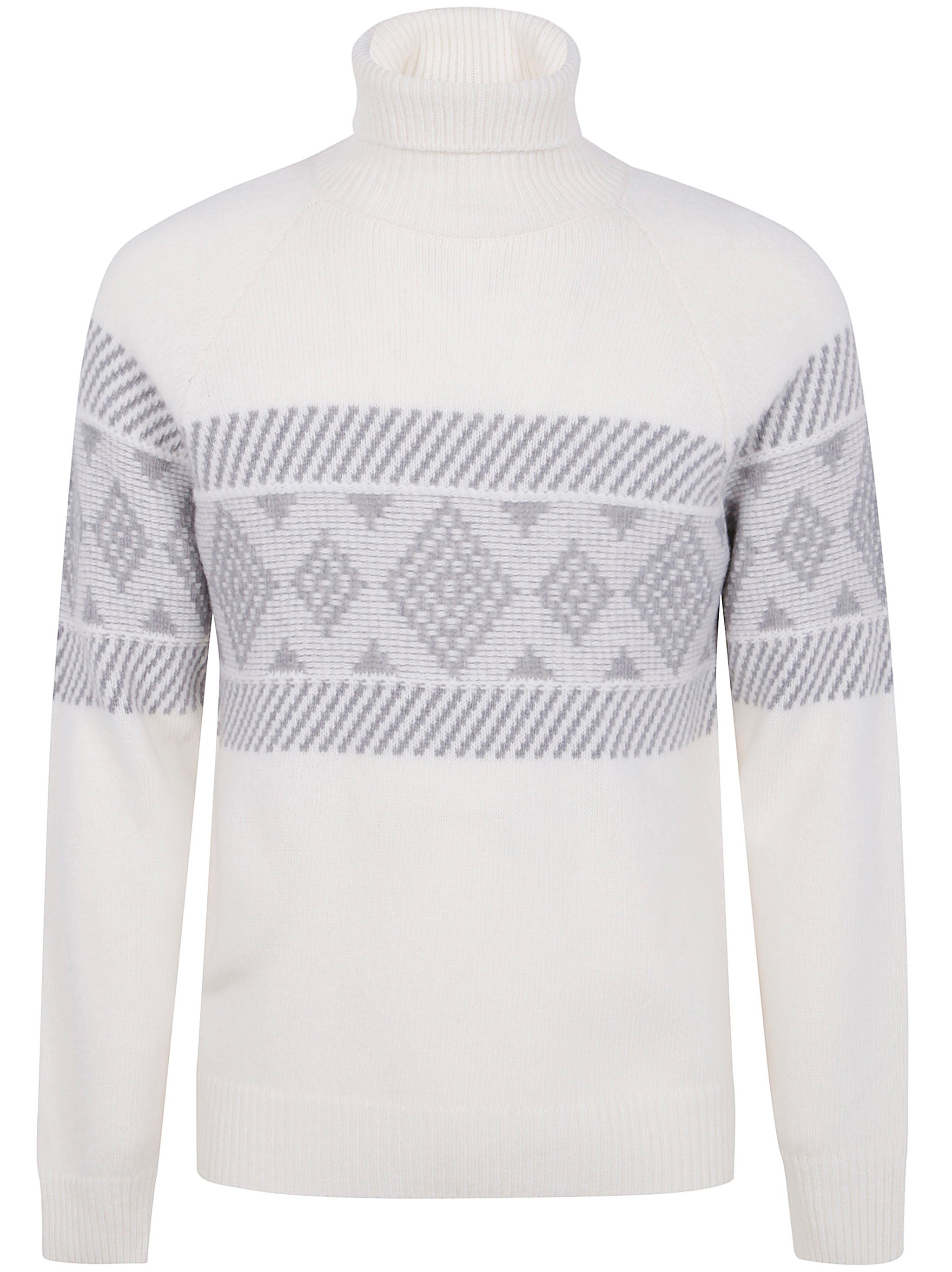 TURTLE NECK CENTRAL EMBROIDER SWEATER BARBA Napoli WHITE 48