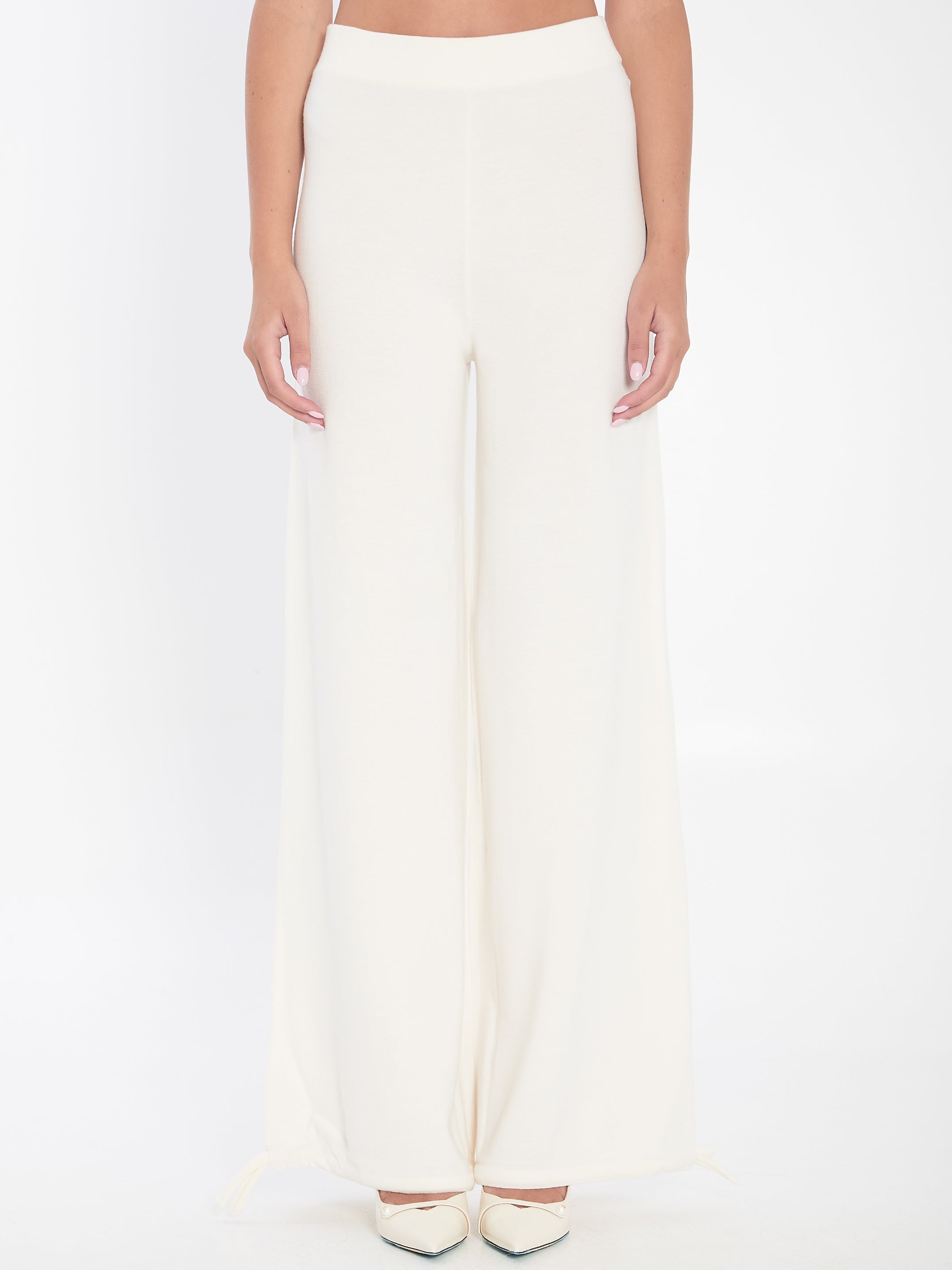 TROUSERS IN WOOL YARN Max Mara WHITE S