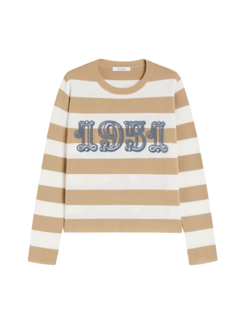 EMBROIDERED WOOL VITERBO SWEATER Max Mara STRIPPED XS