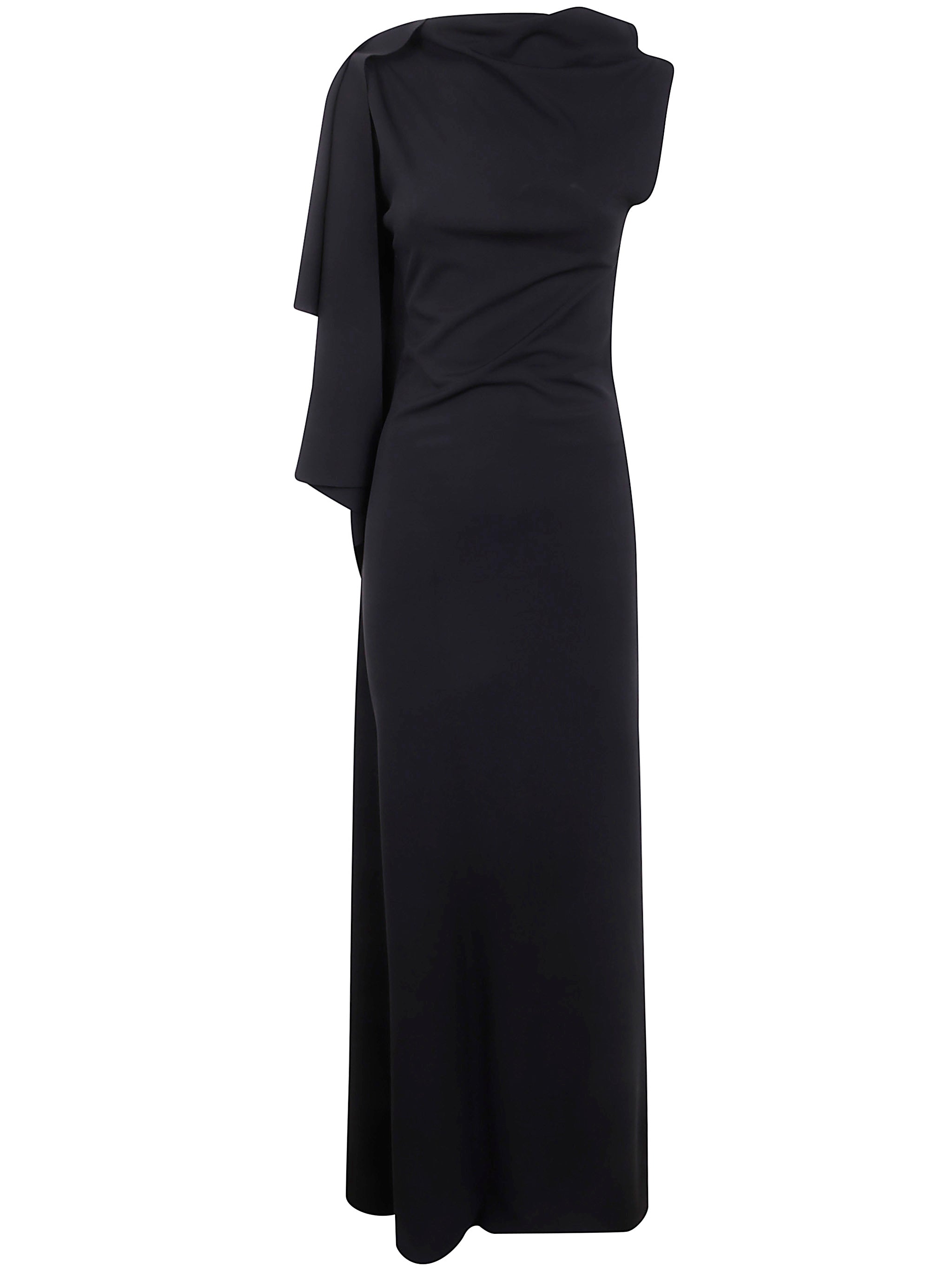 LONG ASYMETRICAL "NICCHIA" DRESS MAX MARA SPORTMAX BLACK XS