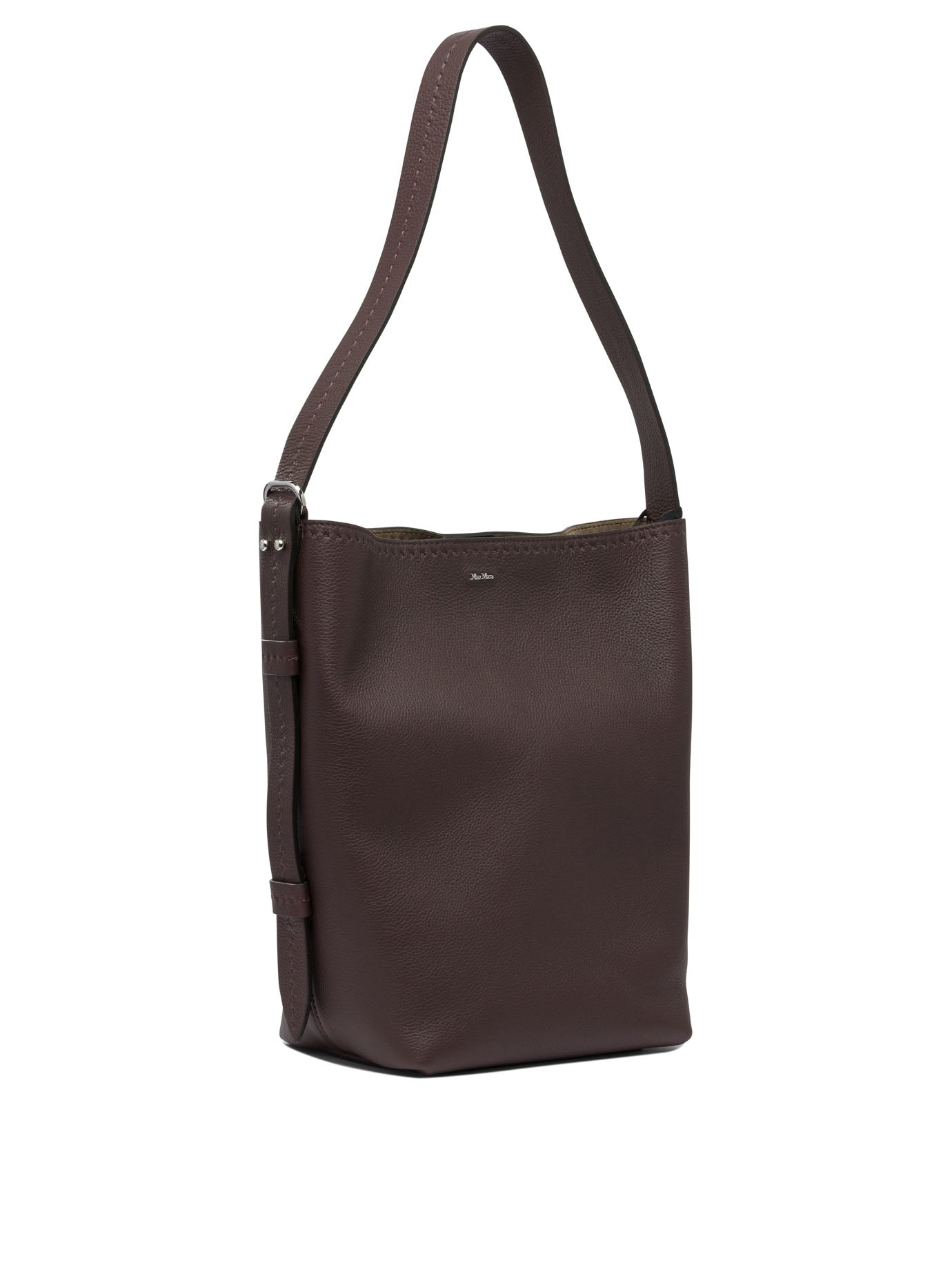 BORDEAUX COW LEATHER SHOULDER BAG Max Mara
