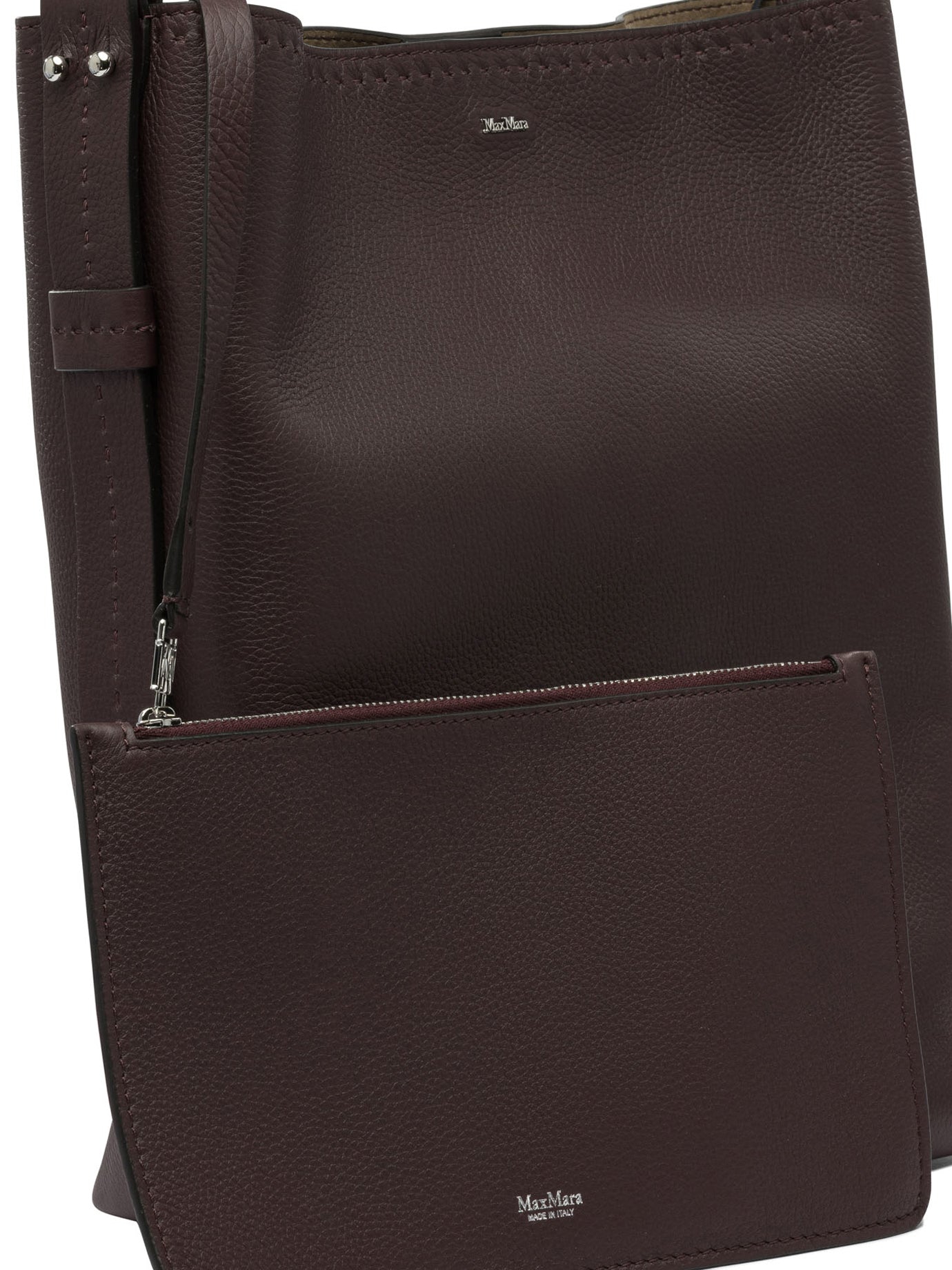 BORDEAUX COW LEATHER SHOULDER BAG Max Mara