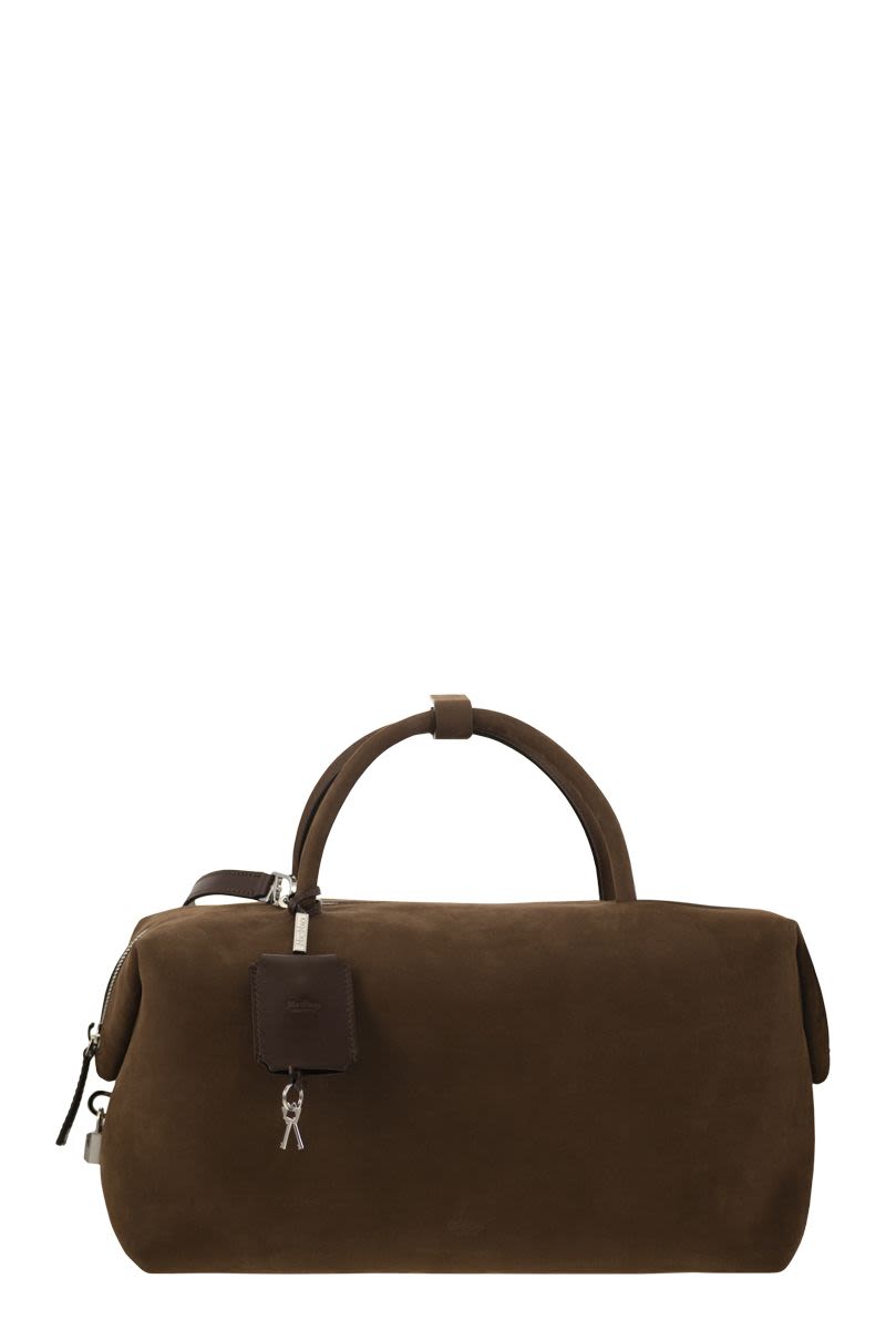 HOLDALLLSUEDE - LARGE NUBUCK LEATHER SATCHEL Max Mara DARK BROWN ONE SIZE