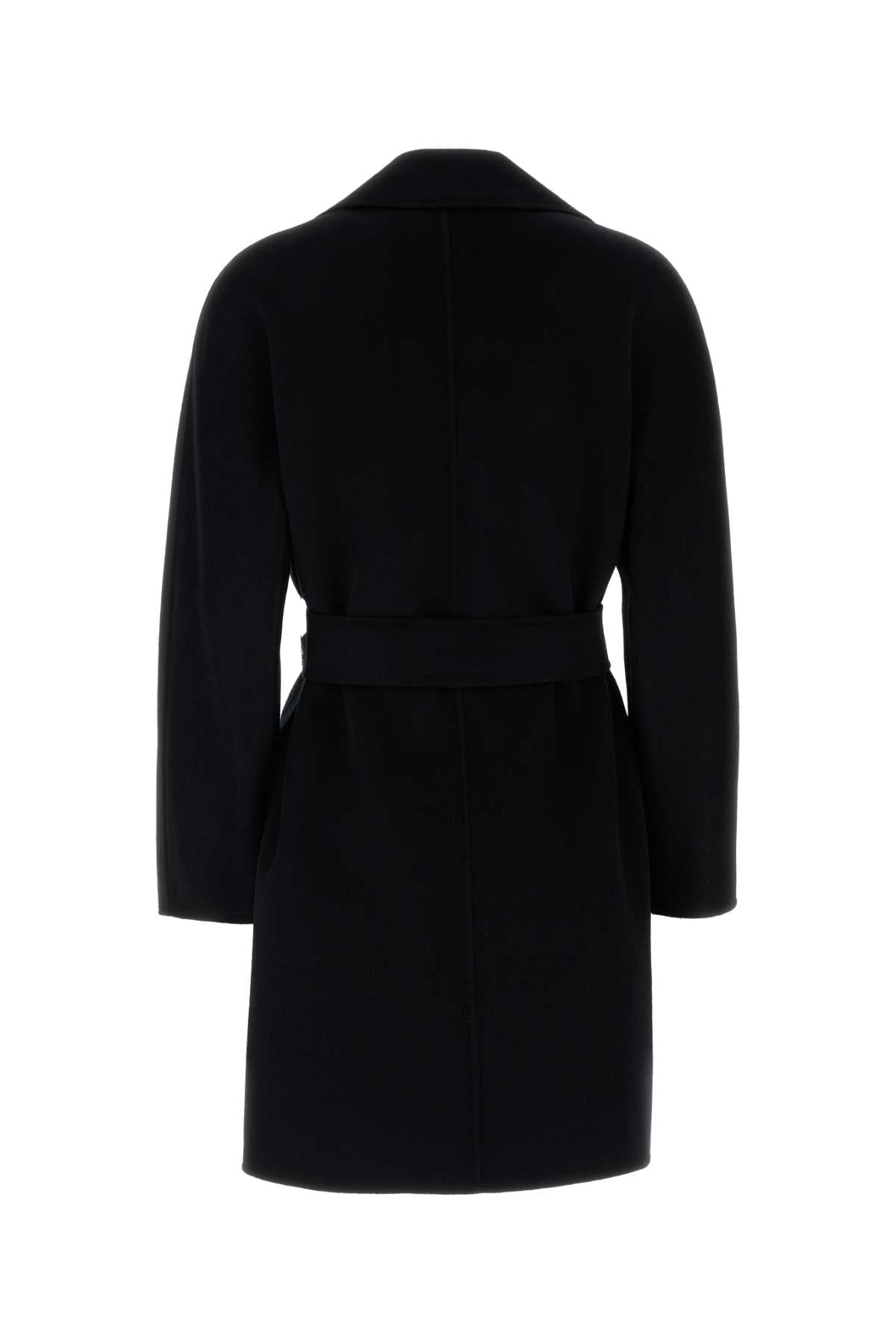 MAX MARA STUDIO NAVY BLUE COAT WITH BELT MAX MARA STUDIO