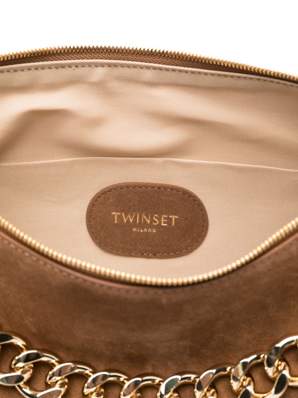 LEATHER BROWN POLYESTER COTTON BAGS Twin-Set