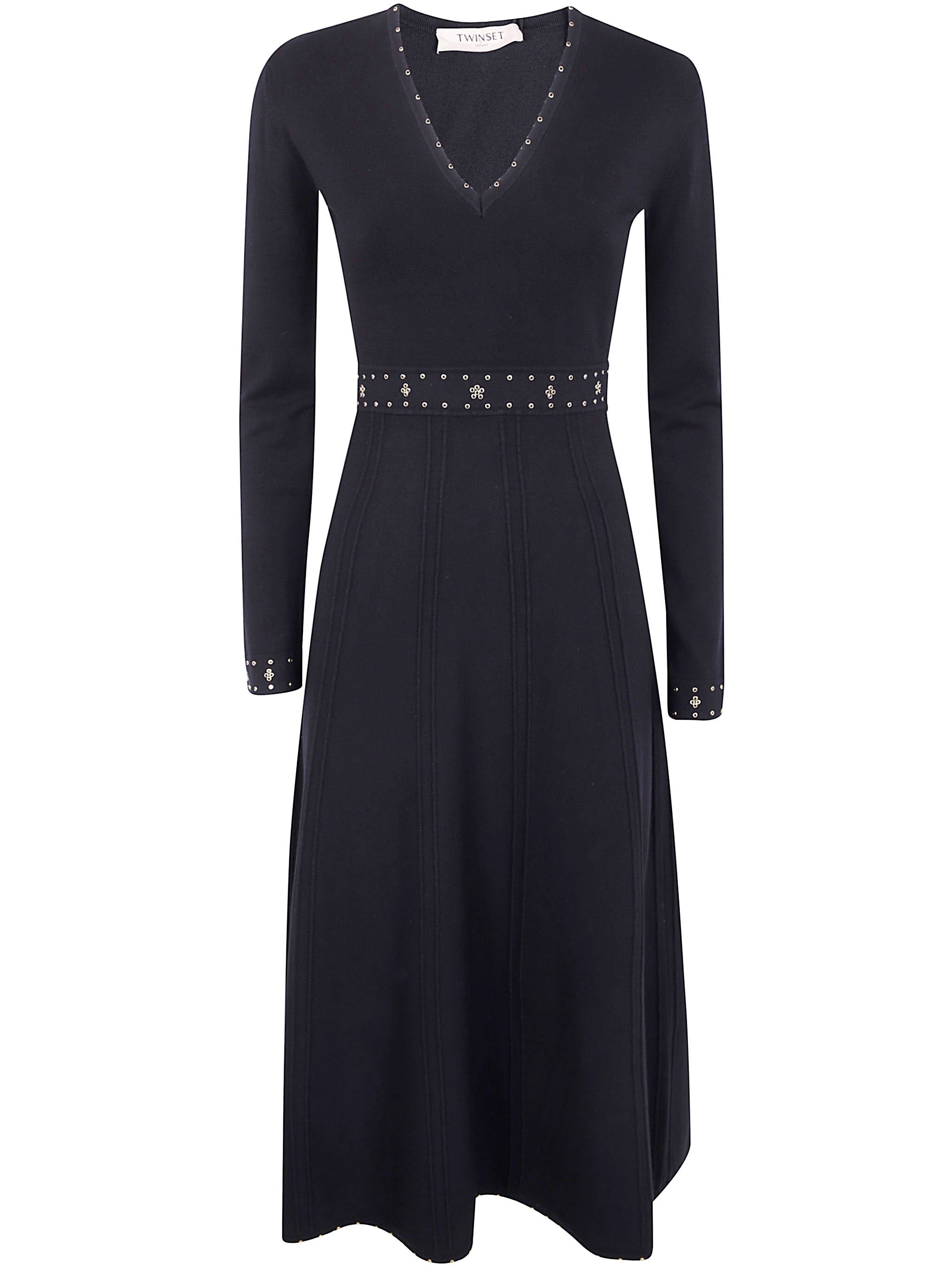 LONG SLEEVE DRESS WITH BELT Twin-Set BLACK S