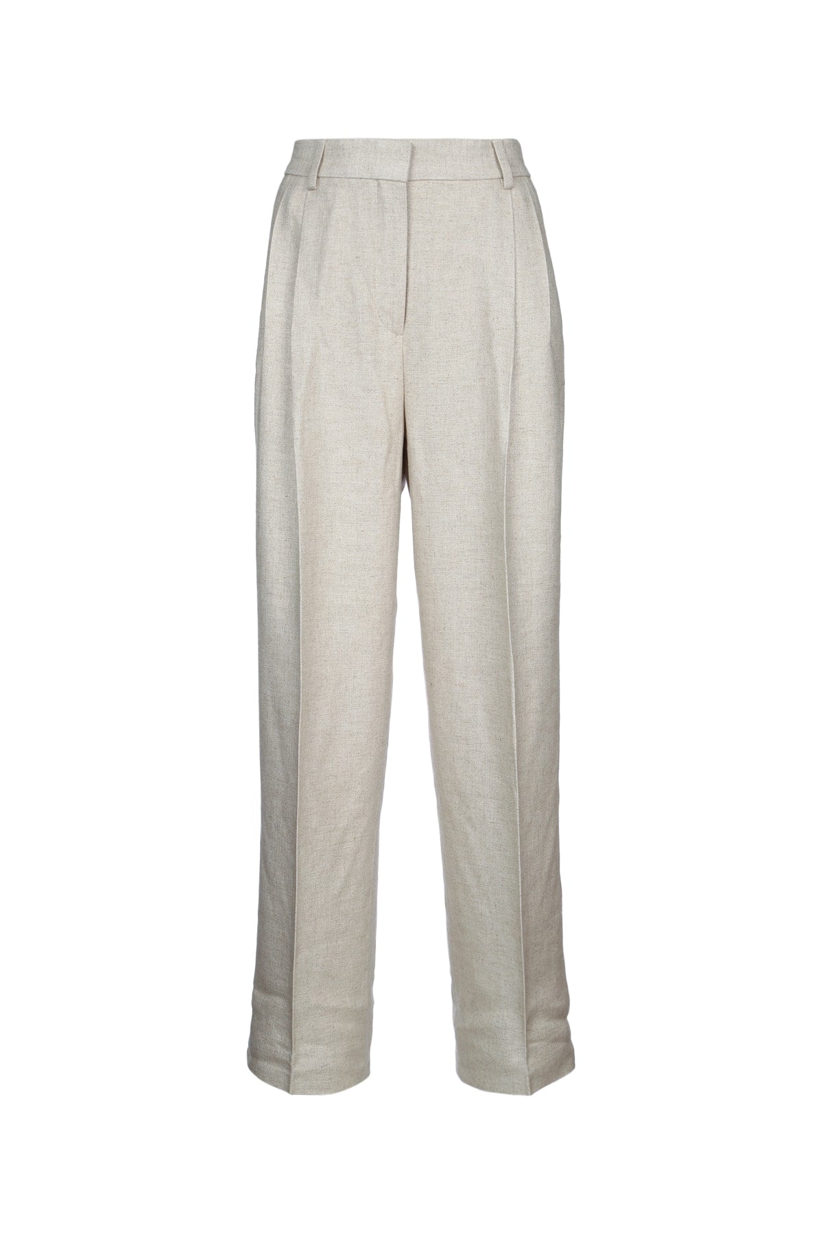 DOUBLE-PLEAT STRAIGHT TROUSERS TOTEME DESERT 34