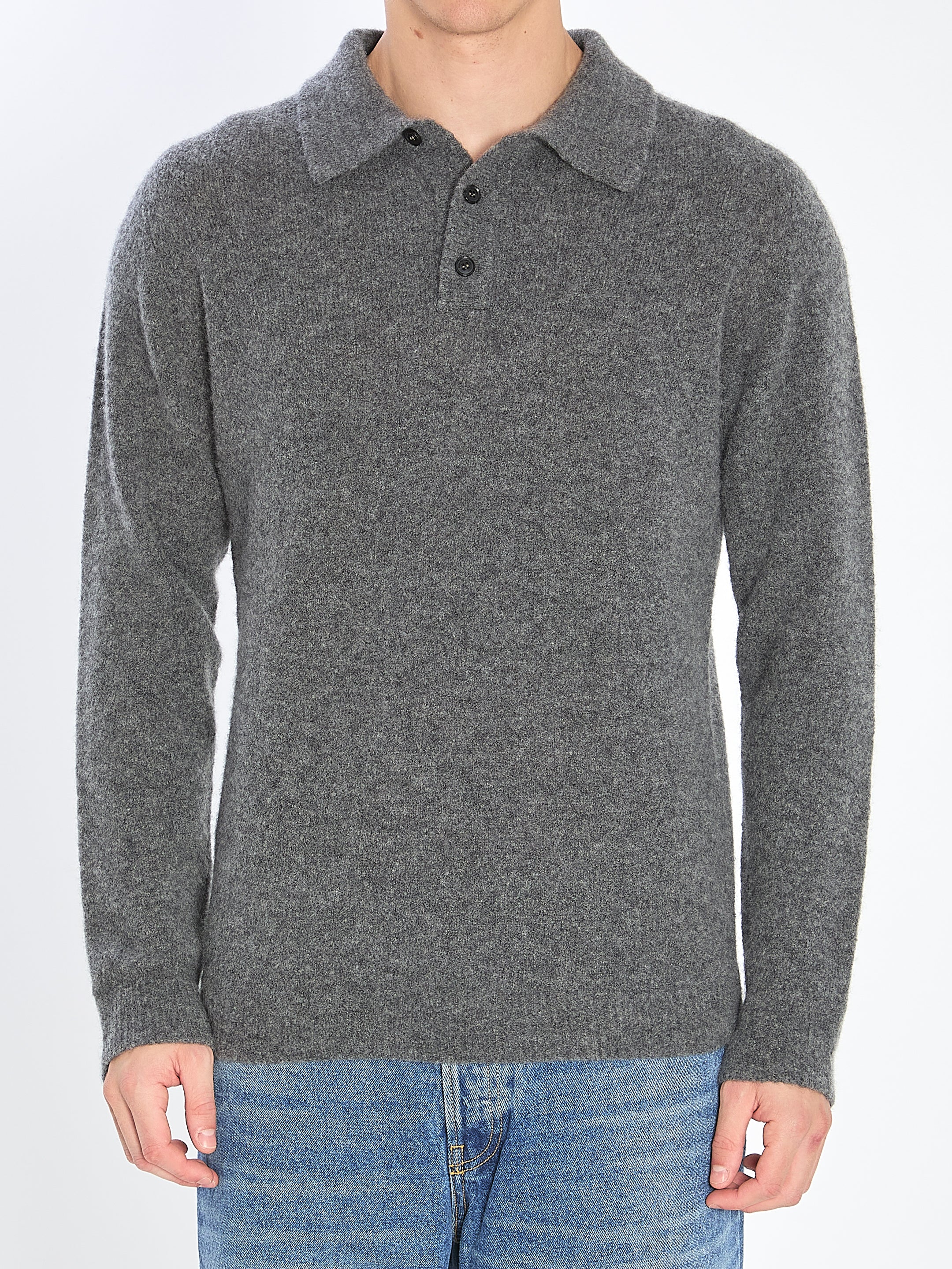 CASHMERE BLEND POLO SHIRT Roberto Collina GREY 48