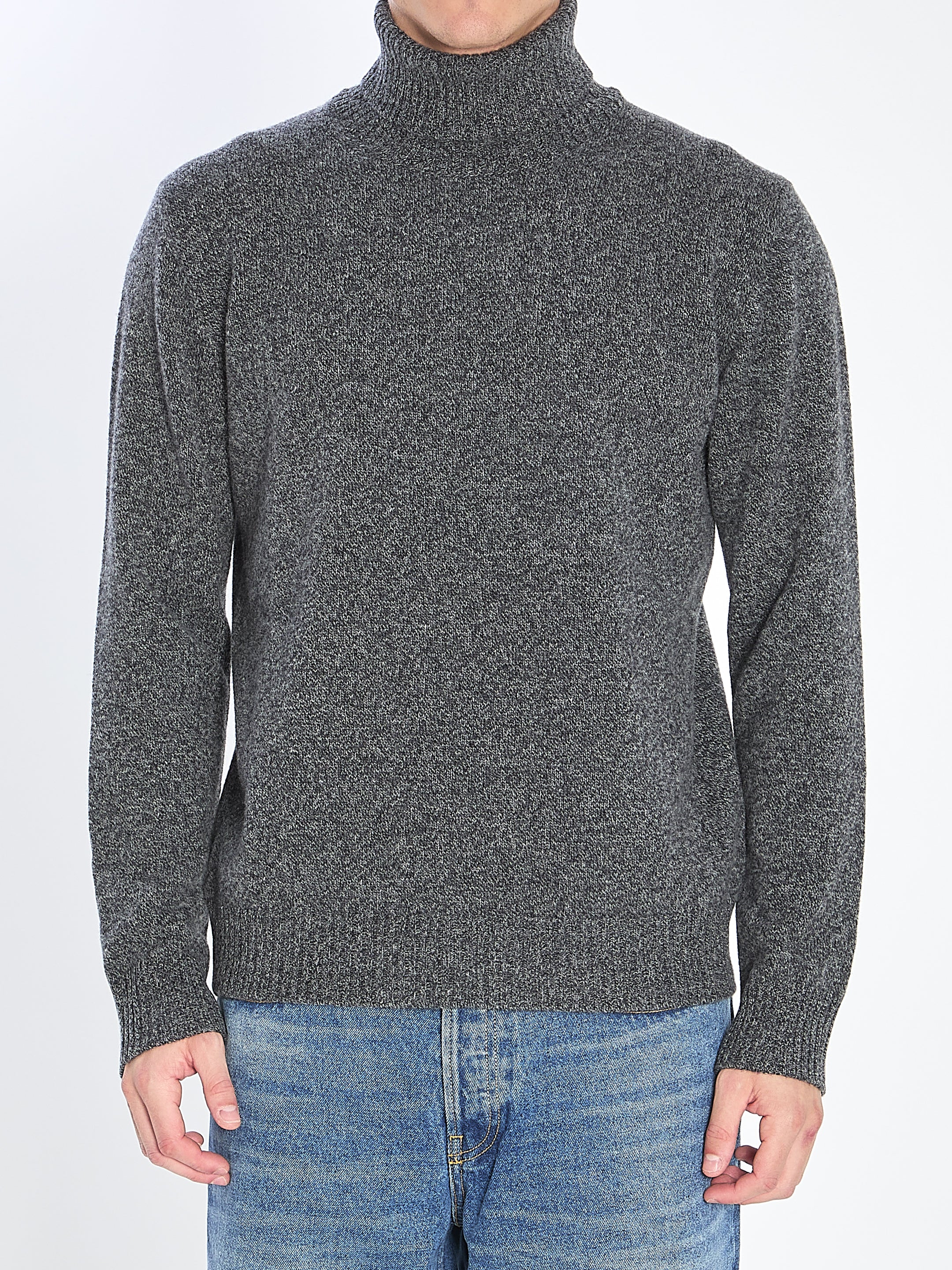 MOULINE TURTLENECK SWEATER Roberto Collina GREY 48