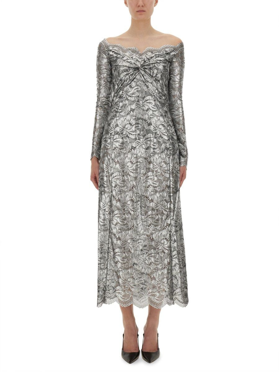 LONG LACE DRESS Paco Rabanne SILVER 38