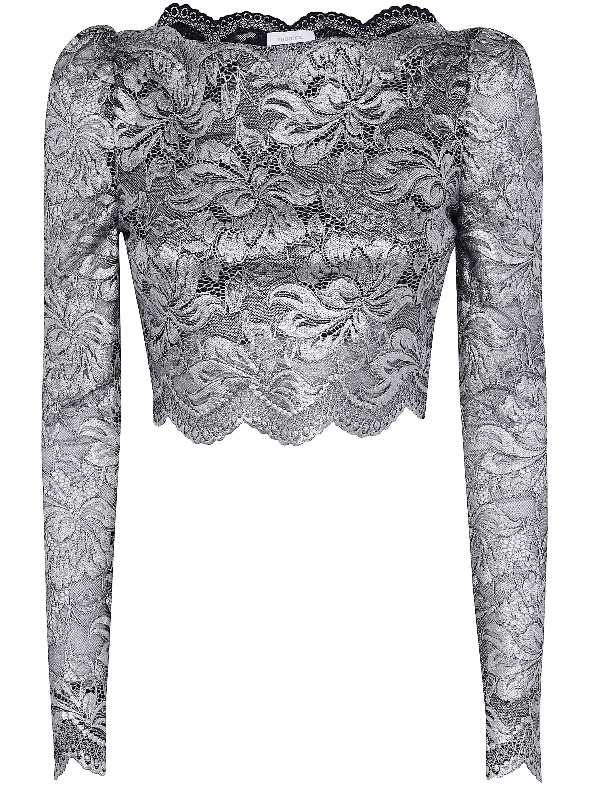 CROPPED LONG SLEEVES LACE TOP Paco Rabanne BLACK 36