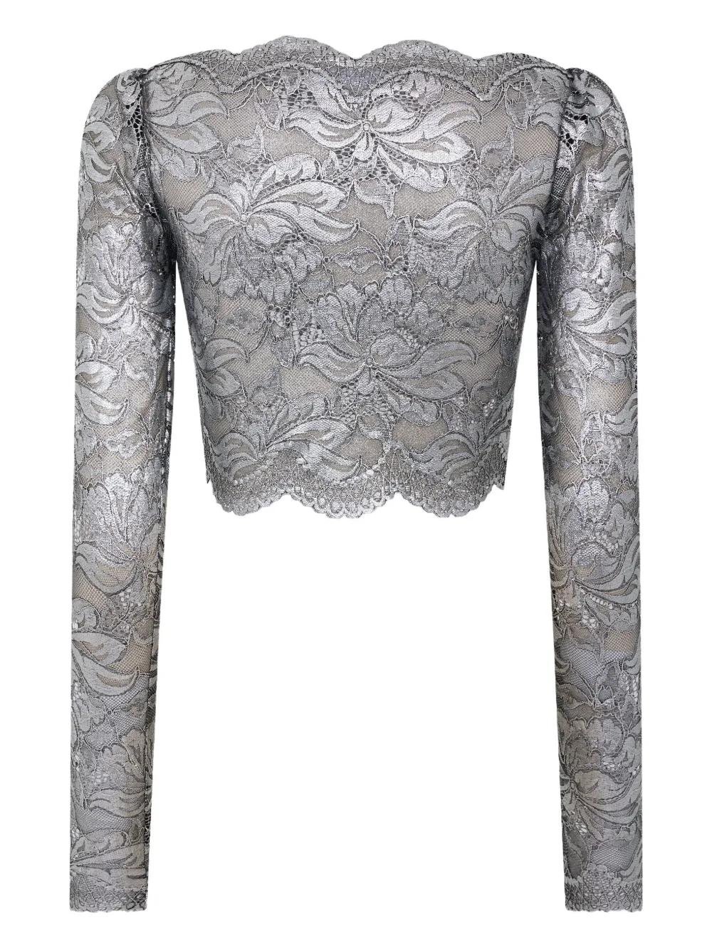 CROPPED LONG SLEEVES LACE TOP Paco Rabanne