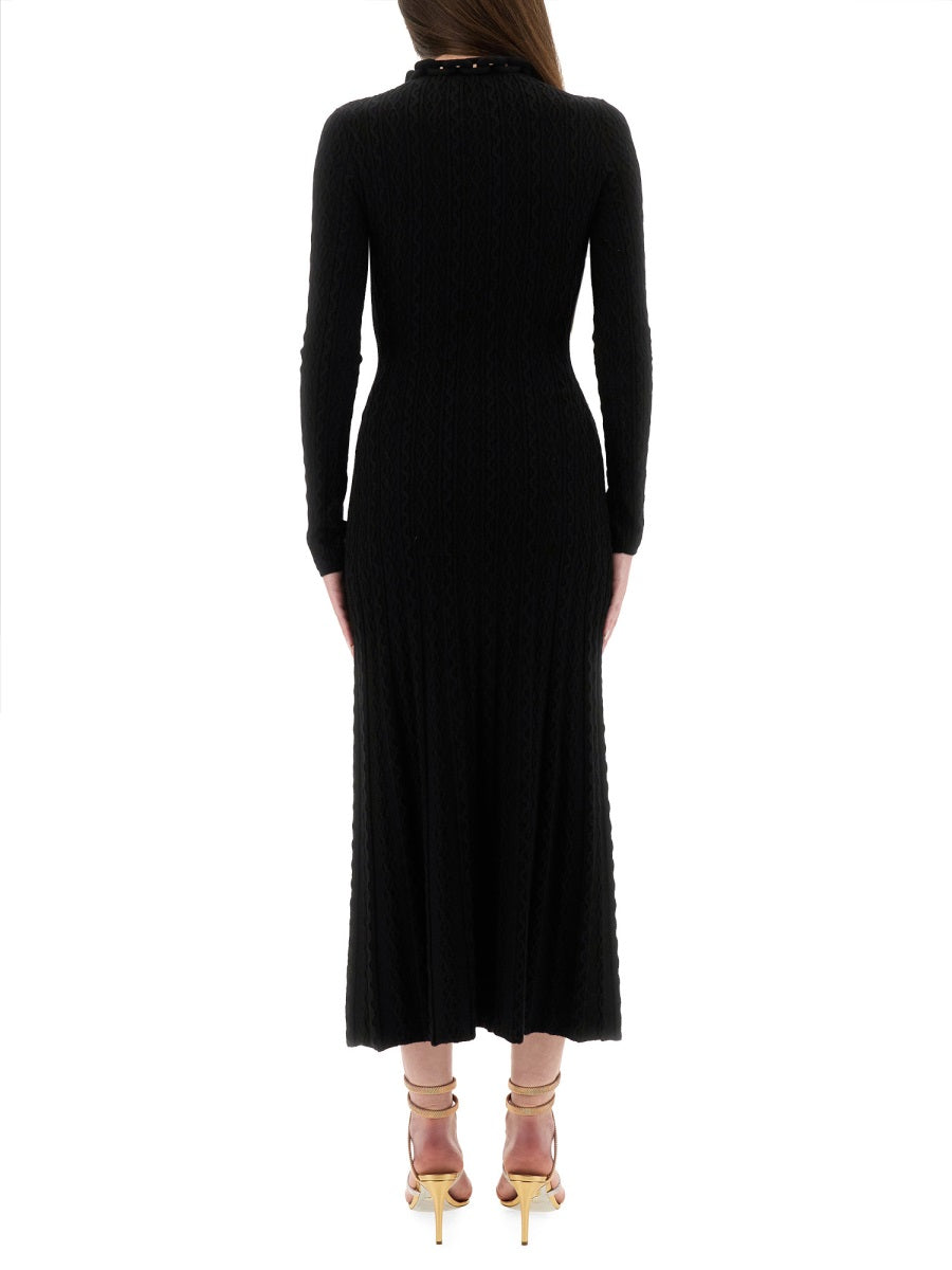 LONG WOOL DRESS Paco Rabanne BLACK S