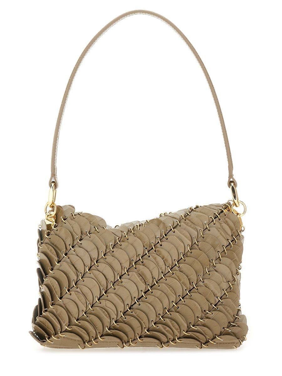 BEIGE LEATHER SHOULDER BAGS Paco Rabanne