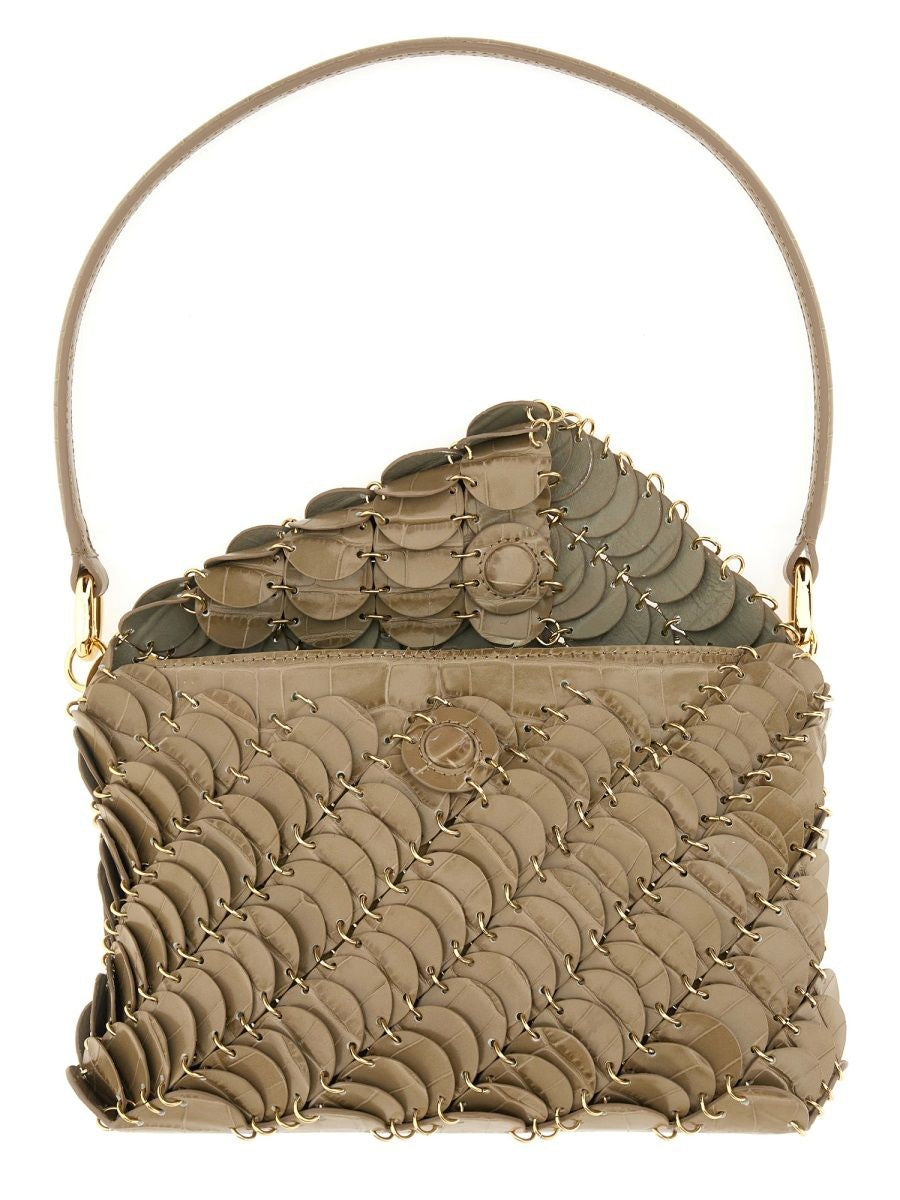 BEIGE LEATHER SHOULDER BAGS Paco Rabanne