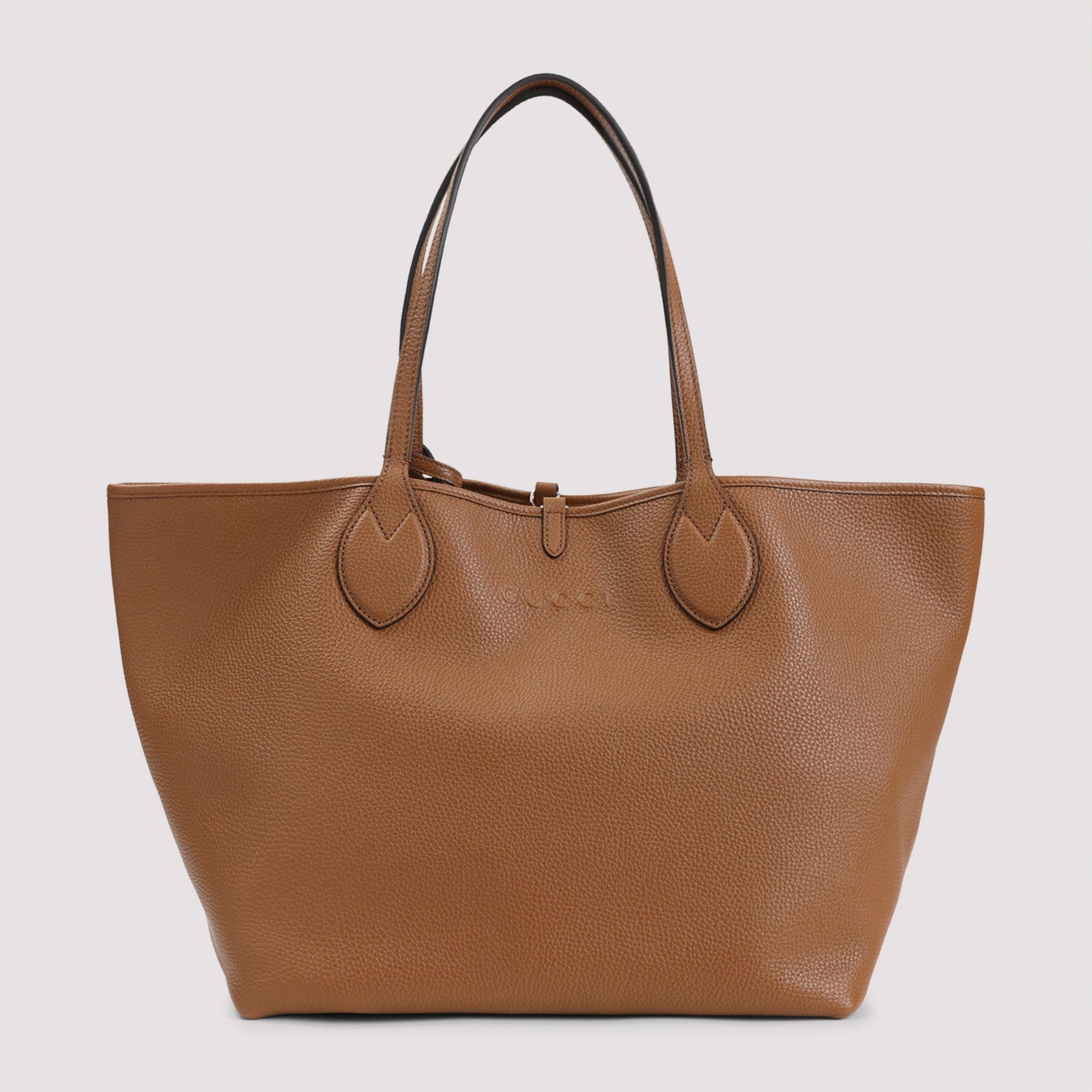 Brown grained leather Gucci Totissima large tote bag, front view by Gucci