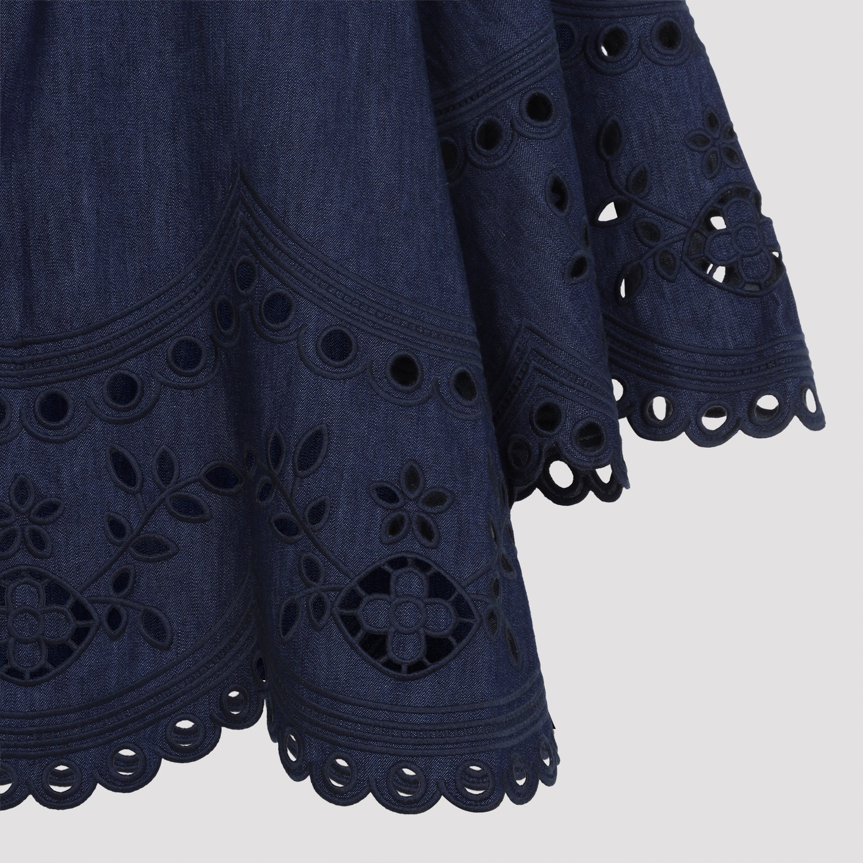 Zimmermann Mahon denim top with bell sleeves, alternate angle