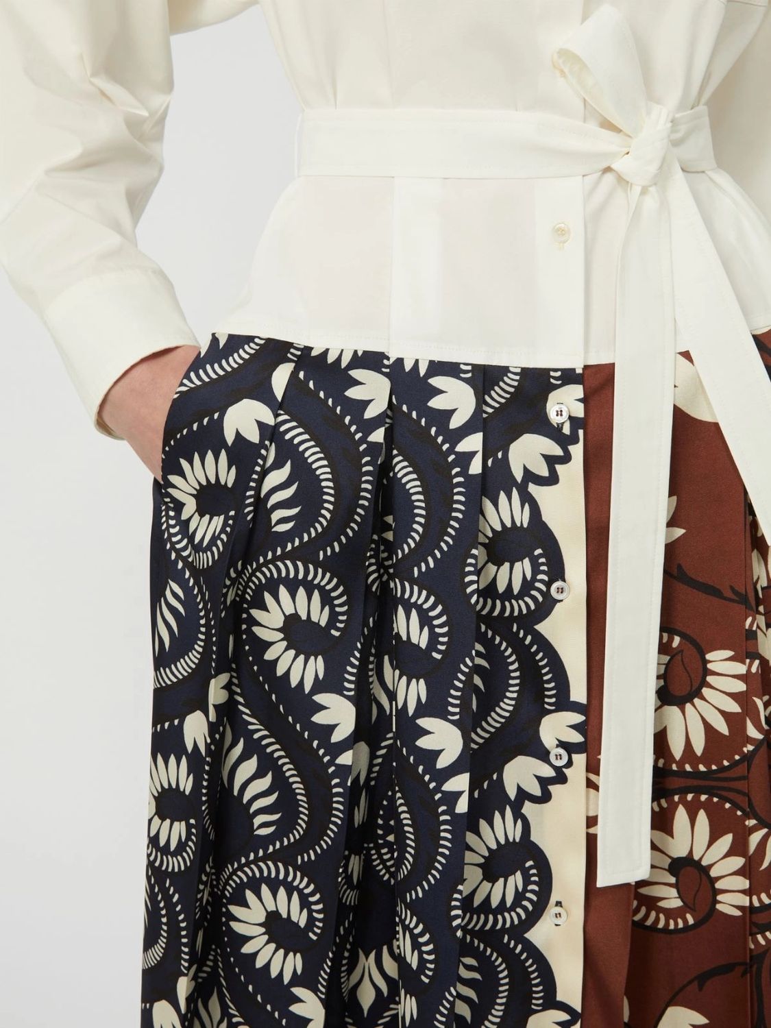 White maxi dress by WEEKEND MAX MARA, three-quarter view on model