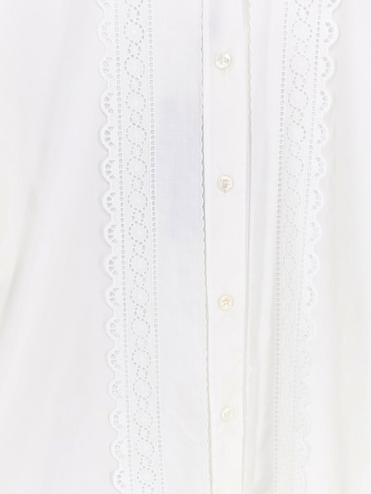 White cotton shirt with lace trim detailing by Dolce & Gabbana, back view