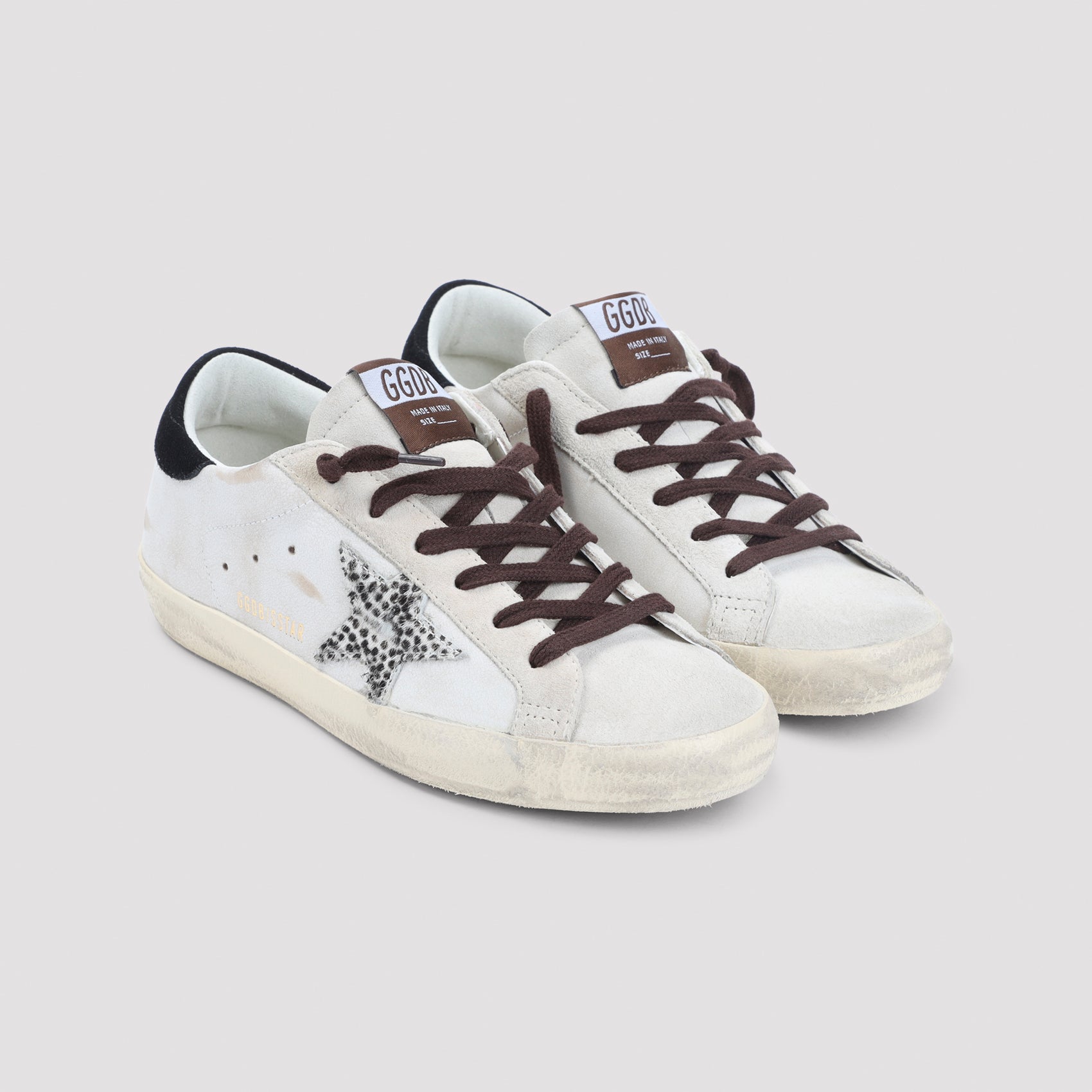 Golden Goose Superstar sneakers showing vintage-effect sole, bottom view